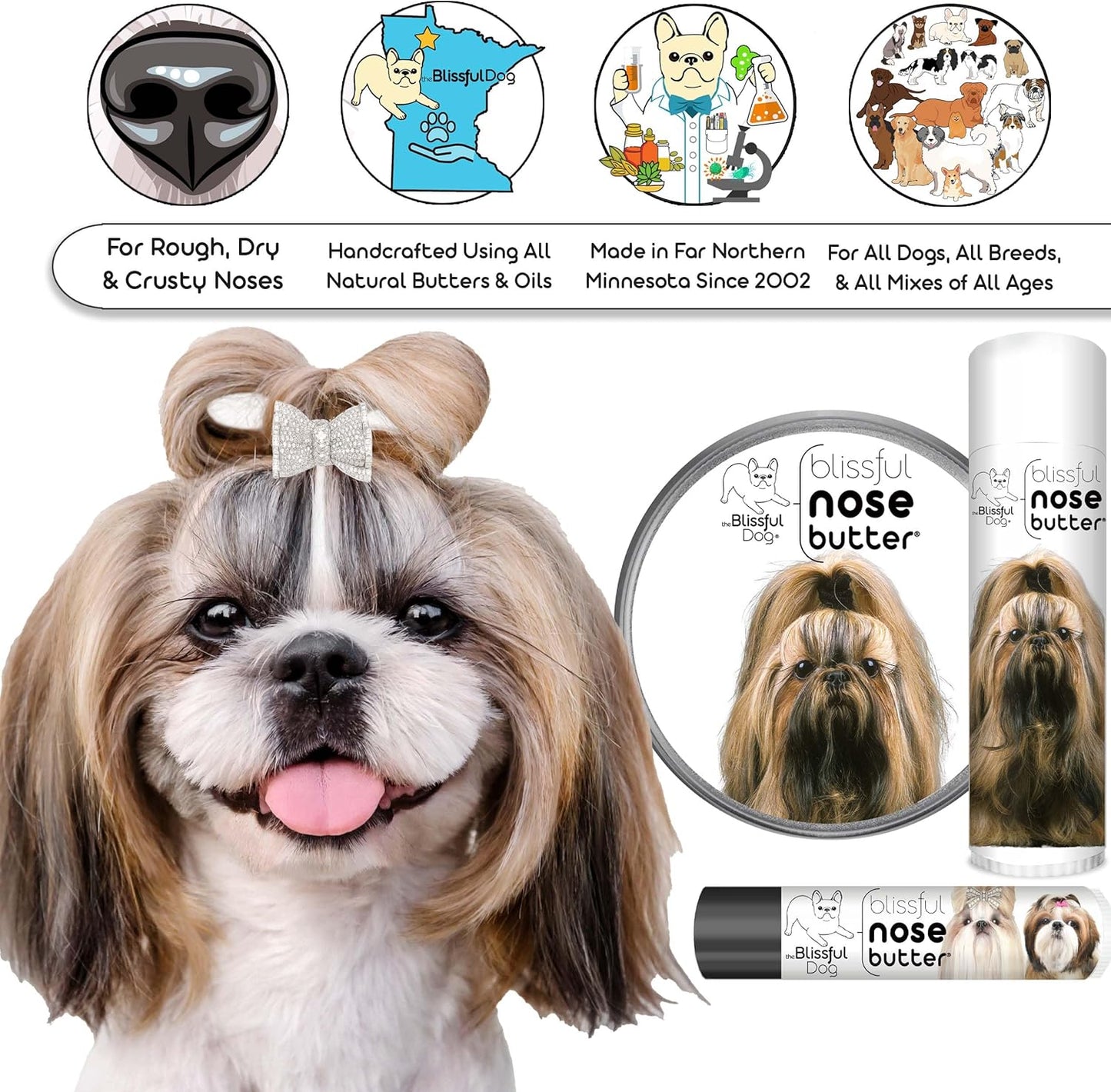 The Blissful Dog Shih Tzu Unscented Nose Butter, 2-Ounce - Pet Explorer