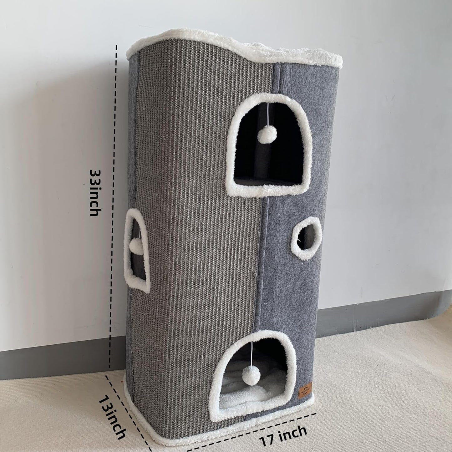 4-Level Cat House for Indoor Cats,Covered Cat Beds and Furniture with Scratch Pad,Hideaway Cave &Cushions,Modern Cat Tower Condo for Multi Small Pet and Large Cats Navy Blue - Pet Explorer