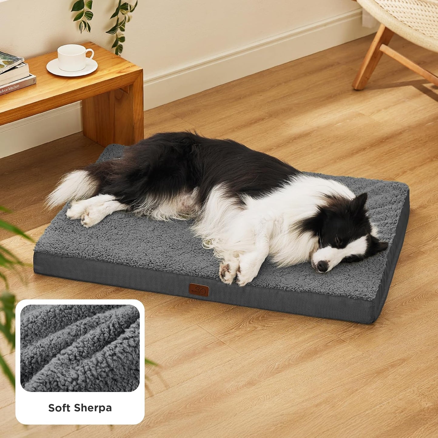 Bedsure Dog Beds Large Sized Dog - Orthopedic Flat Pet Beds with Removable Washable Cover, Egg Crate Foam Puppy Mat, Suitable for Pet Up to 65 lbs - Pet Explorer