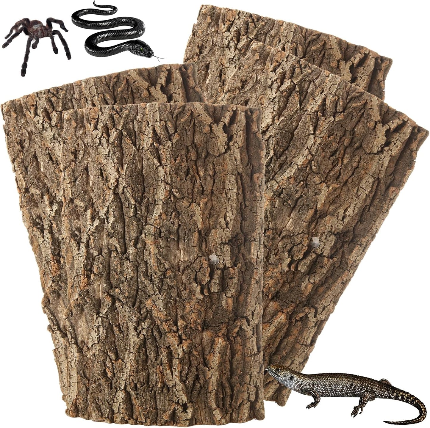 RHBLME 6 Pack Cork Bark for Reptiles, 11.8" L x 7.8" W Cork Bark for Terrarium, Reptile Tank Background Terrarium Backdrop Wall Decor Natural Reptile Climbing Mat - Pet Explorer