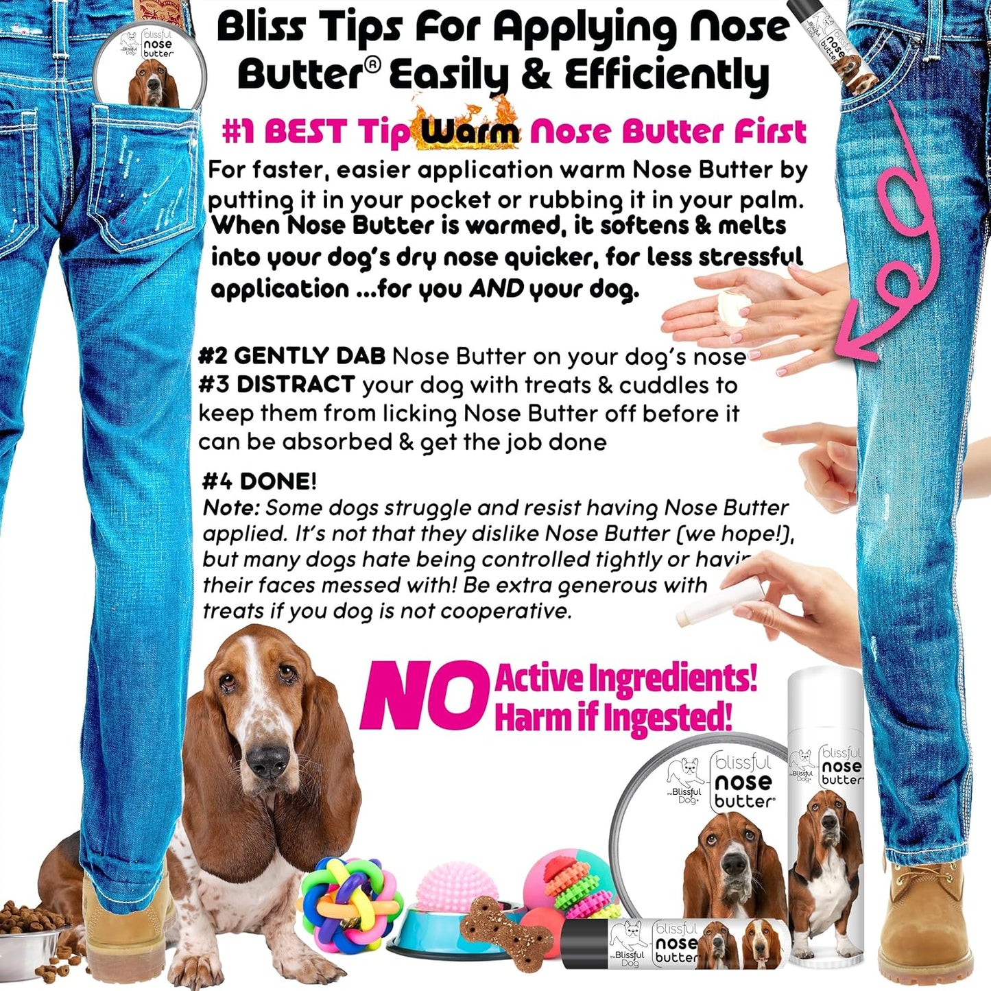 The Blissful Dog Basset Hound Nose Butter for Dry, Cracked Skin, Lick-Safe Dog Nose Balm with Moisturizing Shea Butter, Almond, Olive, and Essential Oils, Pet Supplies, Uncented, 1 oz. - Pet Explorer