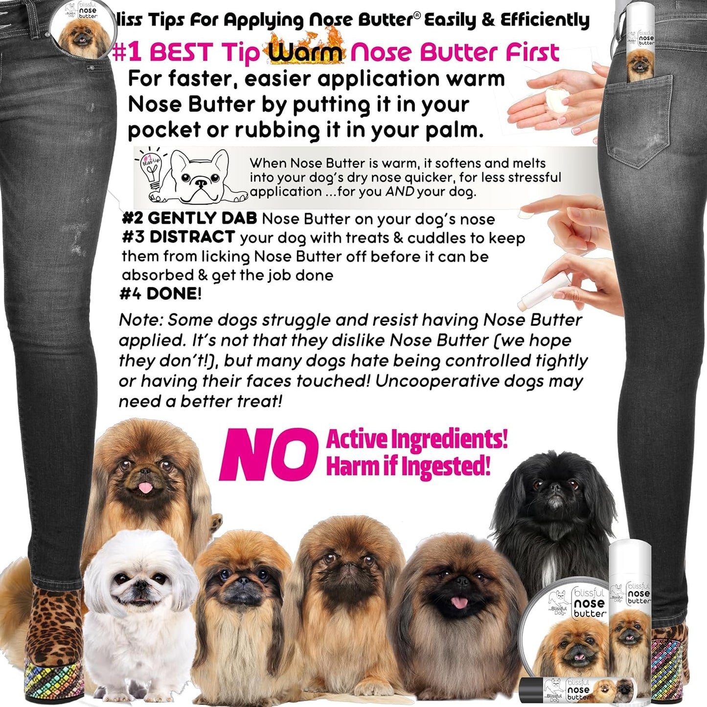 The Blissful Dog Pekingese Unscented Nose Butter - Dog Nose Butter, 0.15 Ounce - Pet Explorer