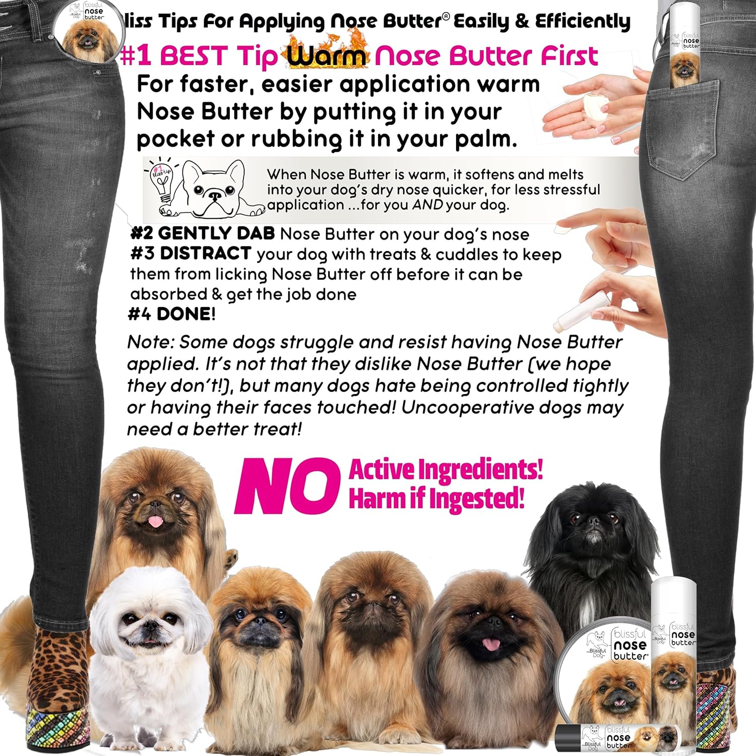 The Blissful Dog Pekingese Unscented Nose Butter - Dog Nose Butter, 16 Ounce - Pet Explorer