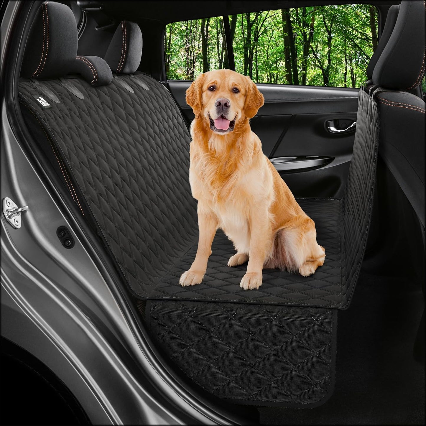 XL Dog Car Seat Cover for Back Seat, Waterproof Hammock for Car, SUV & Truck, Non-Slip Backseat Cover for Dogs, Heavy-Duty Dog Hammock Style Seat Protector Pets, Easy to Install & Clean - Pet Explorer