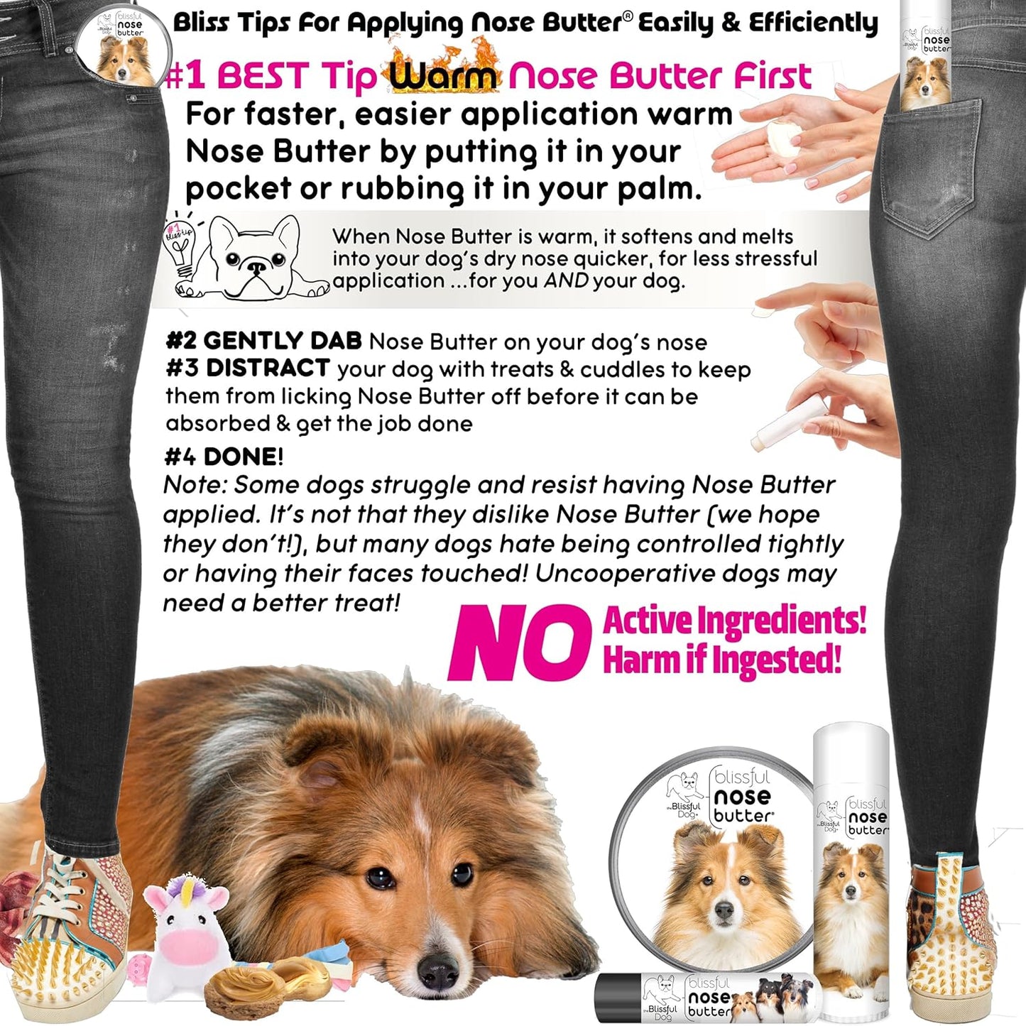 The Blissful Dog Shetland Sheepdog Unscented Nose Butter - Dog Nose Butter, 2 Ounce - Pet Explorer