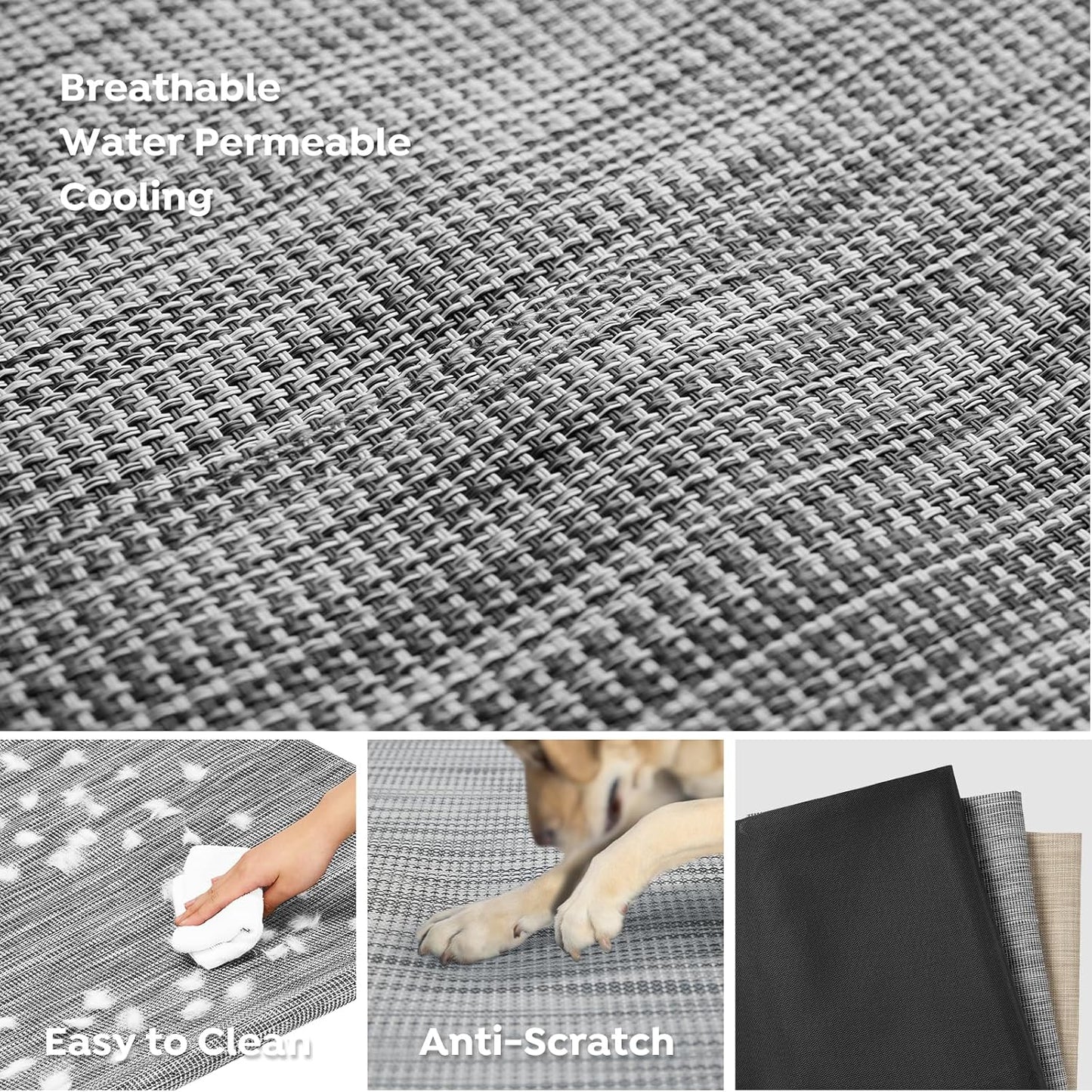 Veehoo Cooling Elevated Dog Bed - Raised Dog Bed with Guardrail, Non-Slip Portable Camping Cot, 41 x 27 Inches, Black Silver - Pet Explorer