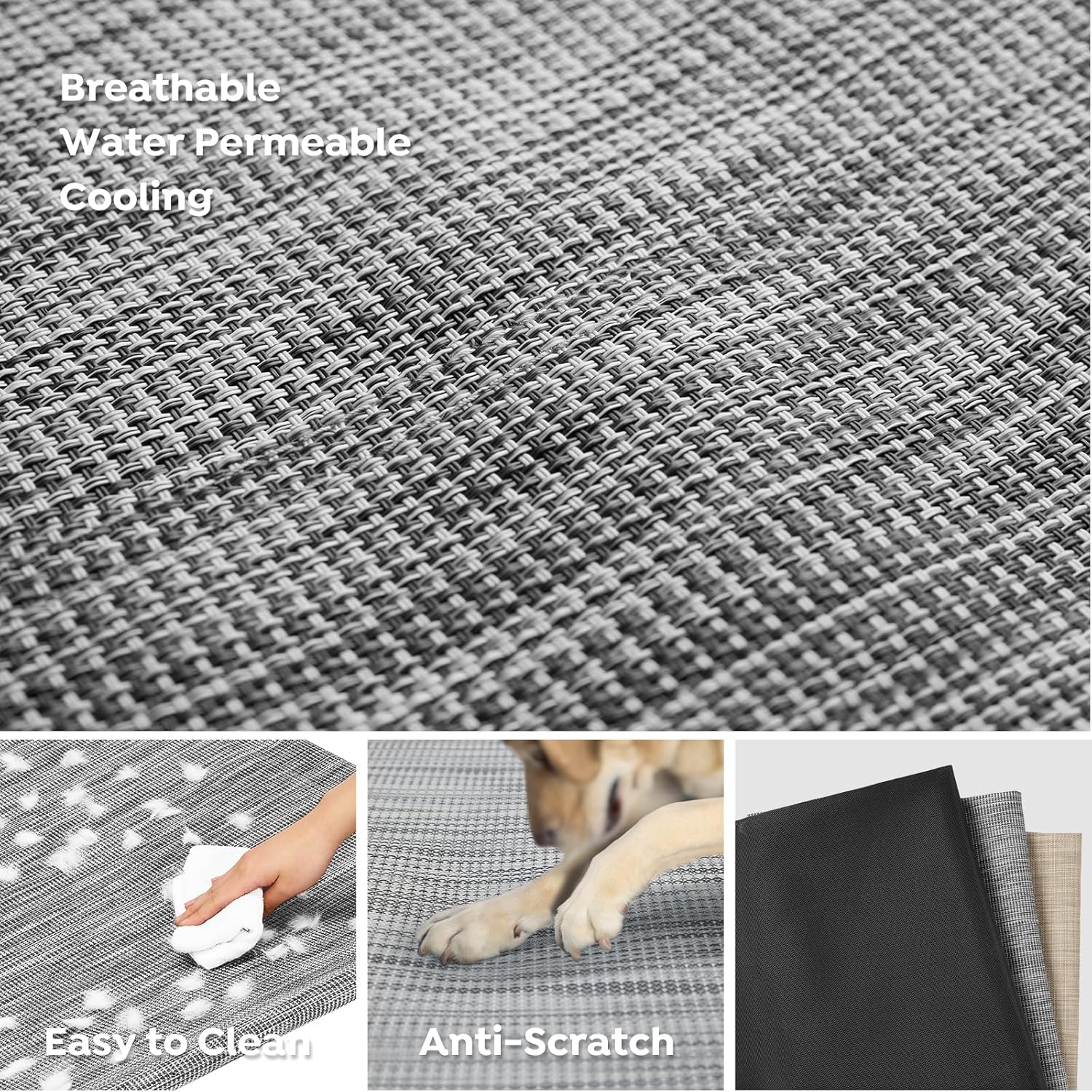 Veehoo Cooling Elevated Dog Bed - Raised for Large Dogs, Outdoor With Guardrail, Upgraded Non-Slip Feet, Breathable Teslin Mesh, Portable Camping Cot, 53 x 33 Inches, Black Silver - Pet Explorer