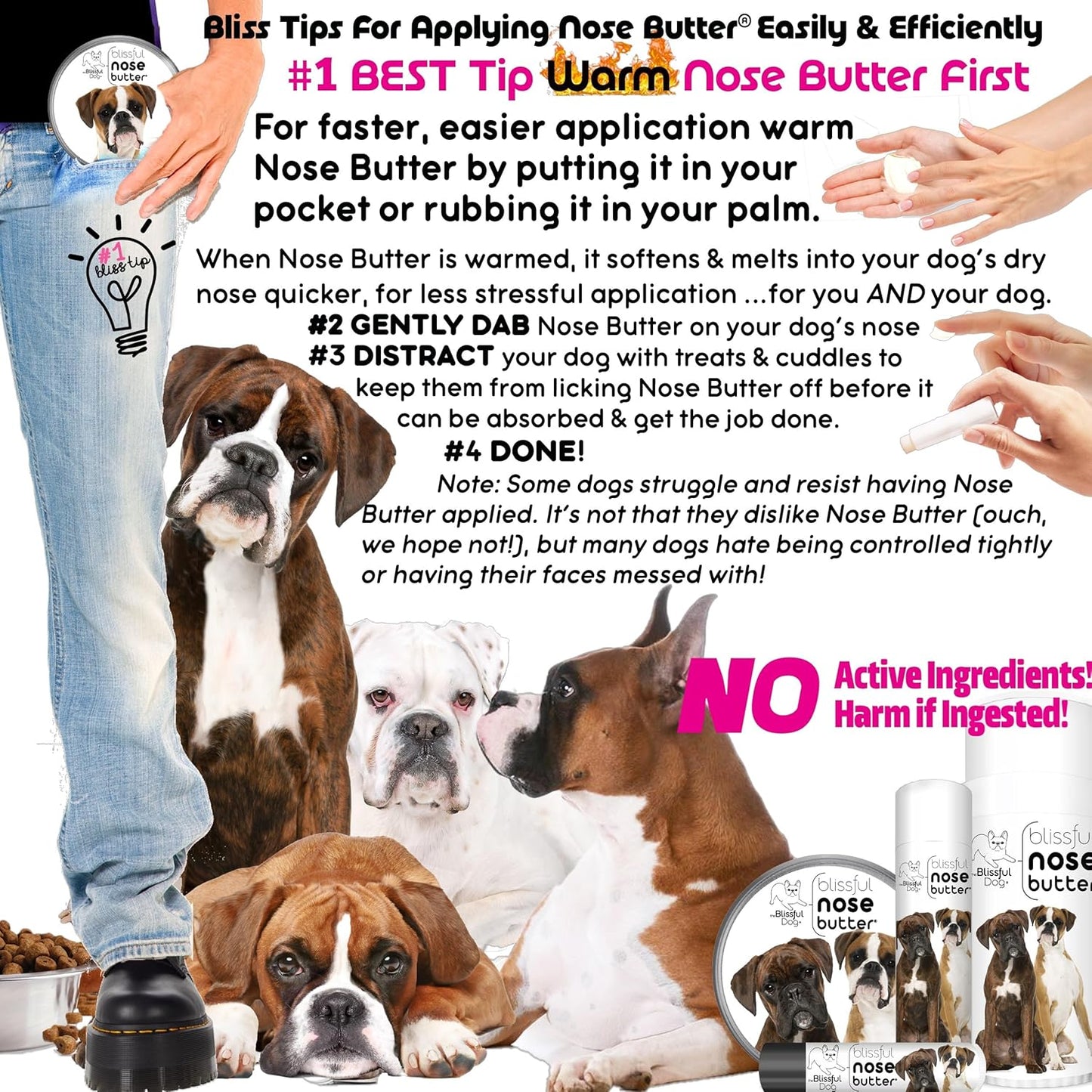The Blissful Dog Show Boxer Unscented Nose Butter, 2 oz Tube - Pet Explorer