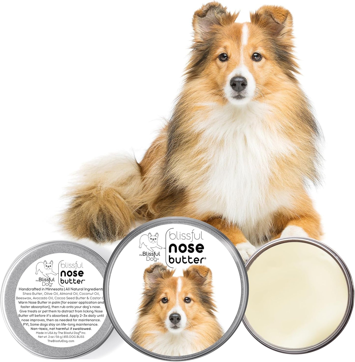 The Blissful Dog Shetland Sheepdog Unscented Nose Butter - Dog Nose Butter, 2 Ounce - Pet Explorer