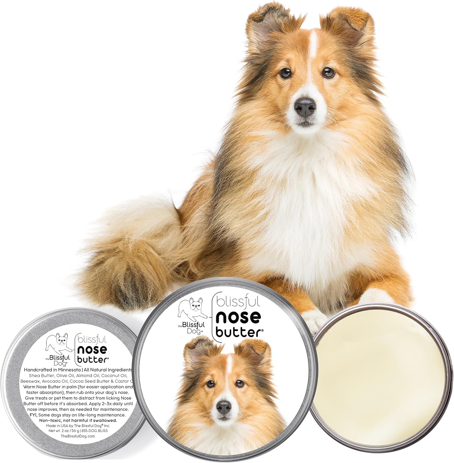 The Blissful Dog Shetland Sheepdog Unscented Nose Butter - Dog Nose Butter, 2 Ounce - Pet Explorer