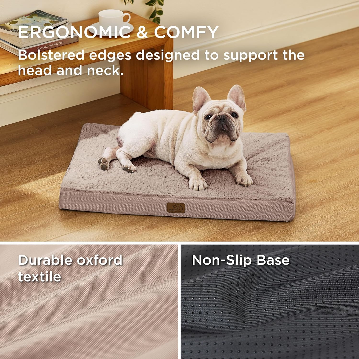 Bedsure Dog Bed Medium Size Dog - Orthopedic Flat Puppy Beds with Removable Washable Cover, Egg Crate Foam Pet Mat, Suitable for Pet Up to 35 lbs - Pet Explorer
