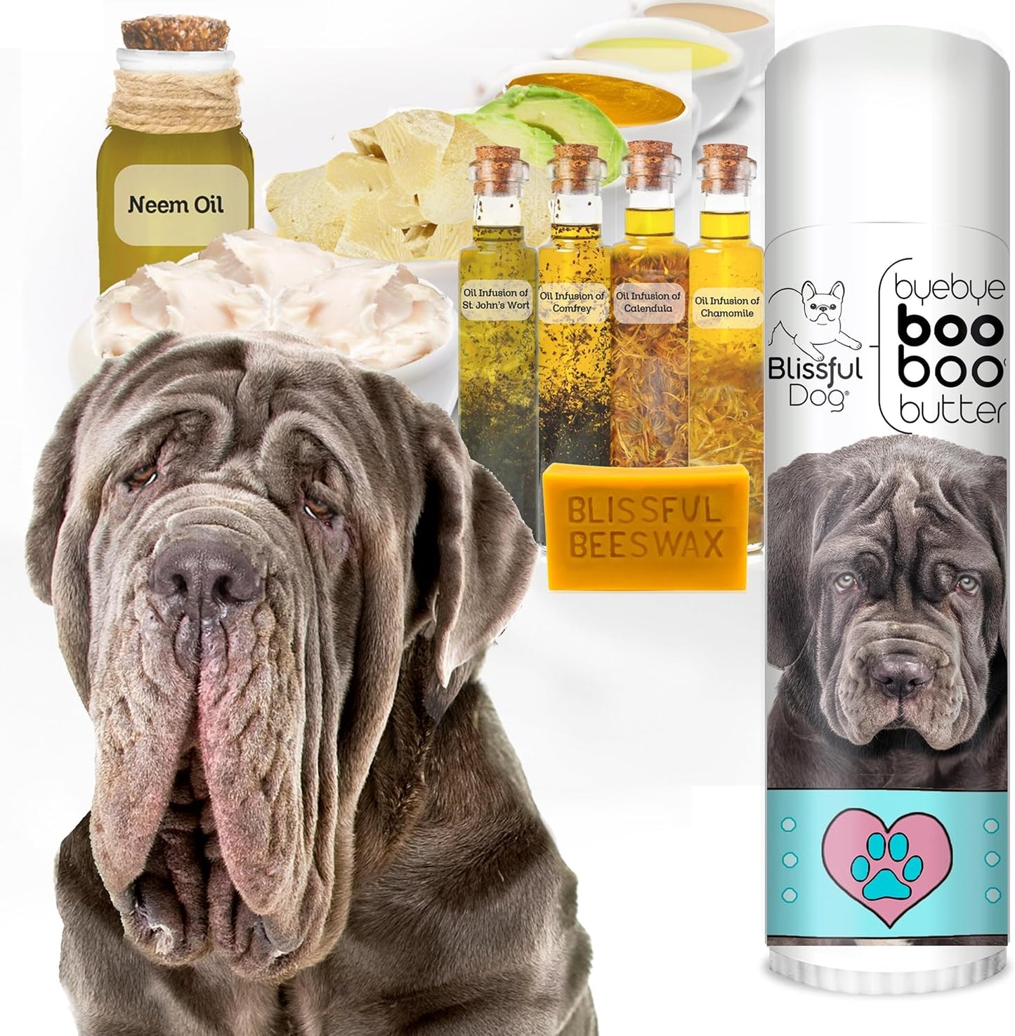 The Blissful Dog .50 oz Tube Neapolitan Mastiff Booboo Butter - Pet Explorer