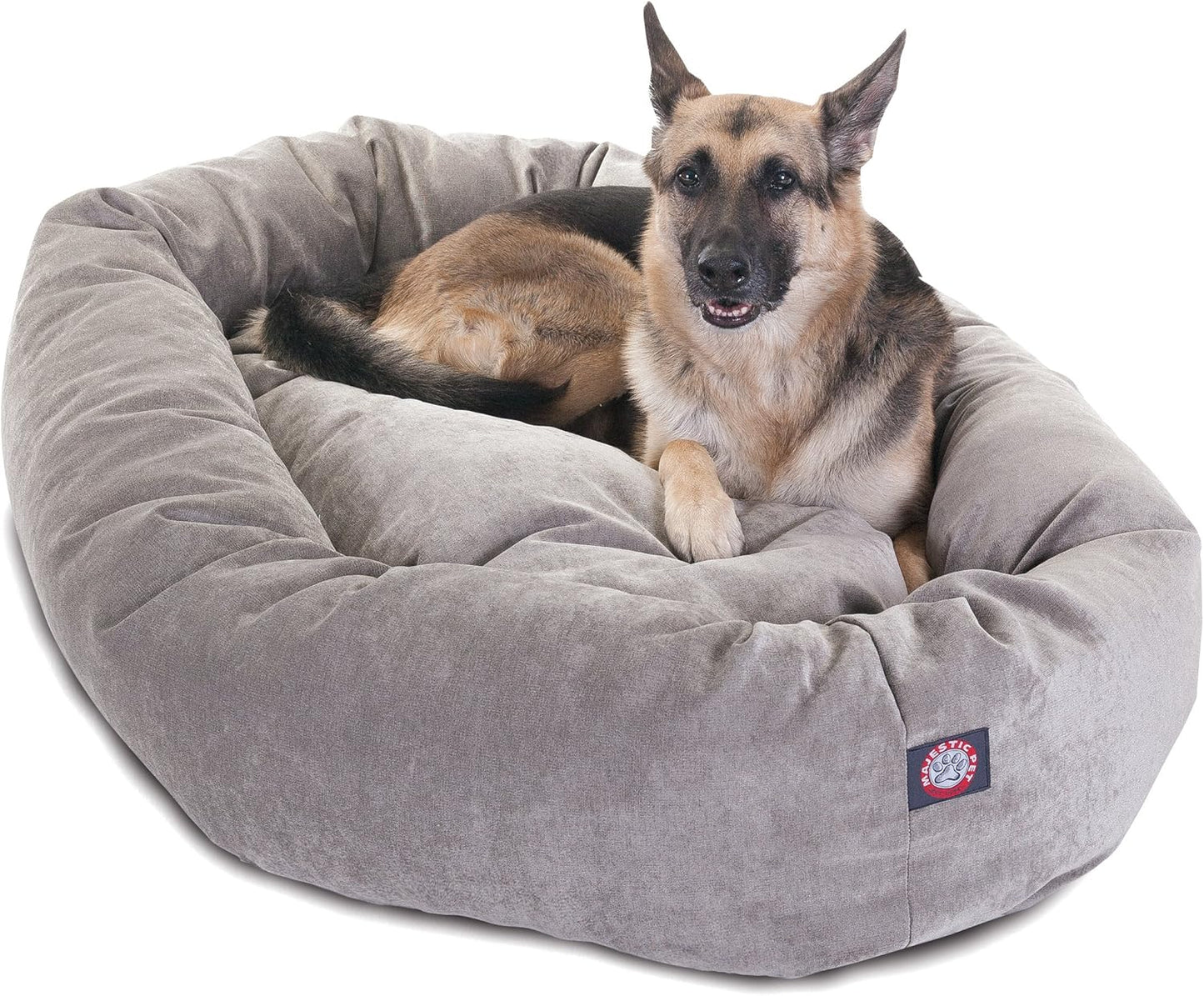 Majestic Pet 52 Inch Micro Velvet Calming Dog Bed Washable 52x35x11 (inch) – Cozy Soft Round Donut Dog Bed with Spine for Head Support -Pet Bed X- Large - Vintage (2025) - Pet Explorer