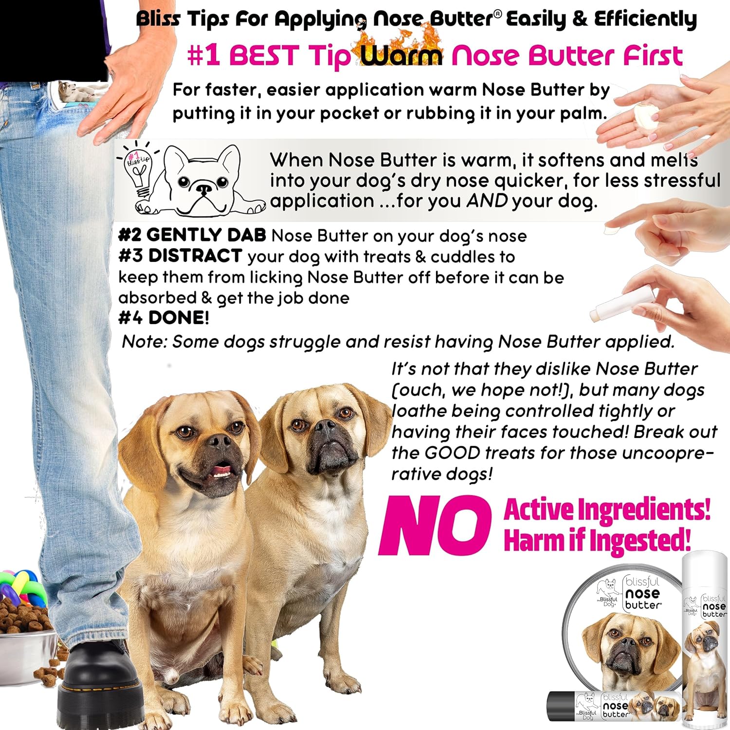 The Blissful Dog Puggle Unscented Nose Butter - Dog Nose Butter, 16 Ounce - Pet Explorer