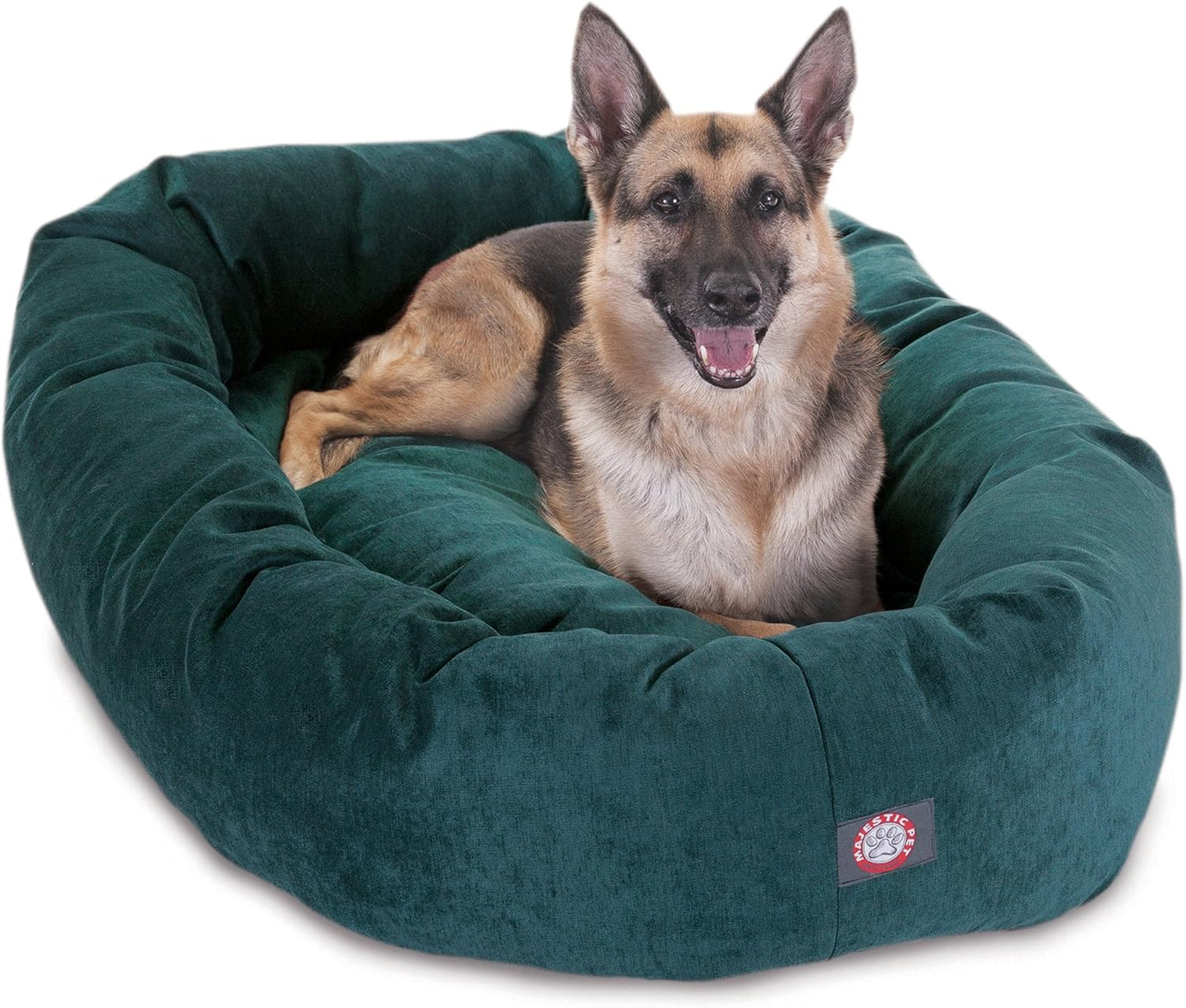 Majestic Pet 52 Inch Micro Velvet Calming Dog Bed Washable 52x35x11 (inch) – Cozy Soft Round Donut Dog Bed with Spine for Head Support -Pet Bed X- Large – Marine (2025) - Pet Explorer