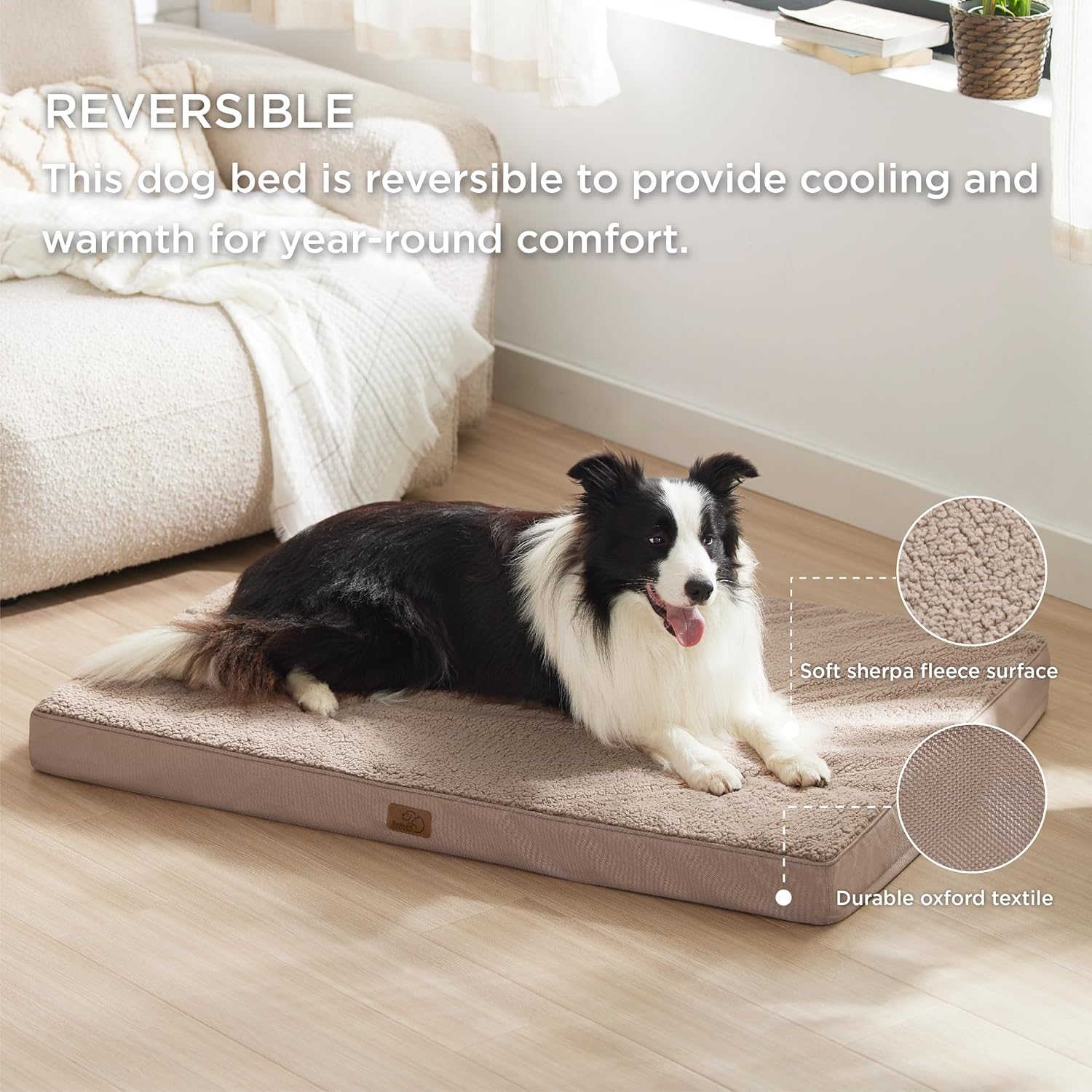Bedsure Dog Beds Large Sized Dog - Extra-Large Orthopedic Waterproof Puppy Bed with Removable Washable Cover, Egg Crate Foam Pet Mat, Suitable for Pet Up to 100 lbs - Pet Explorer