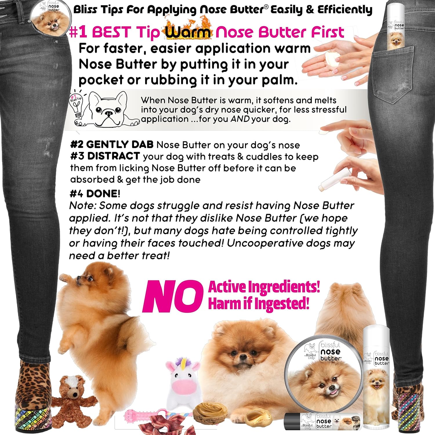 The Blissful Dog Pomeranian Nose Butter for Dry, Cracked Skin, Lick-Safe Dog Nose Balm with Moisturizing Shea Butter, Almond, Olive, and Essential Oils, Pet Supplies, Uncented, 0.50 oz. - Pet Explorer
