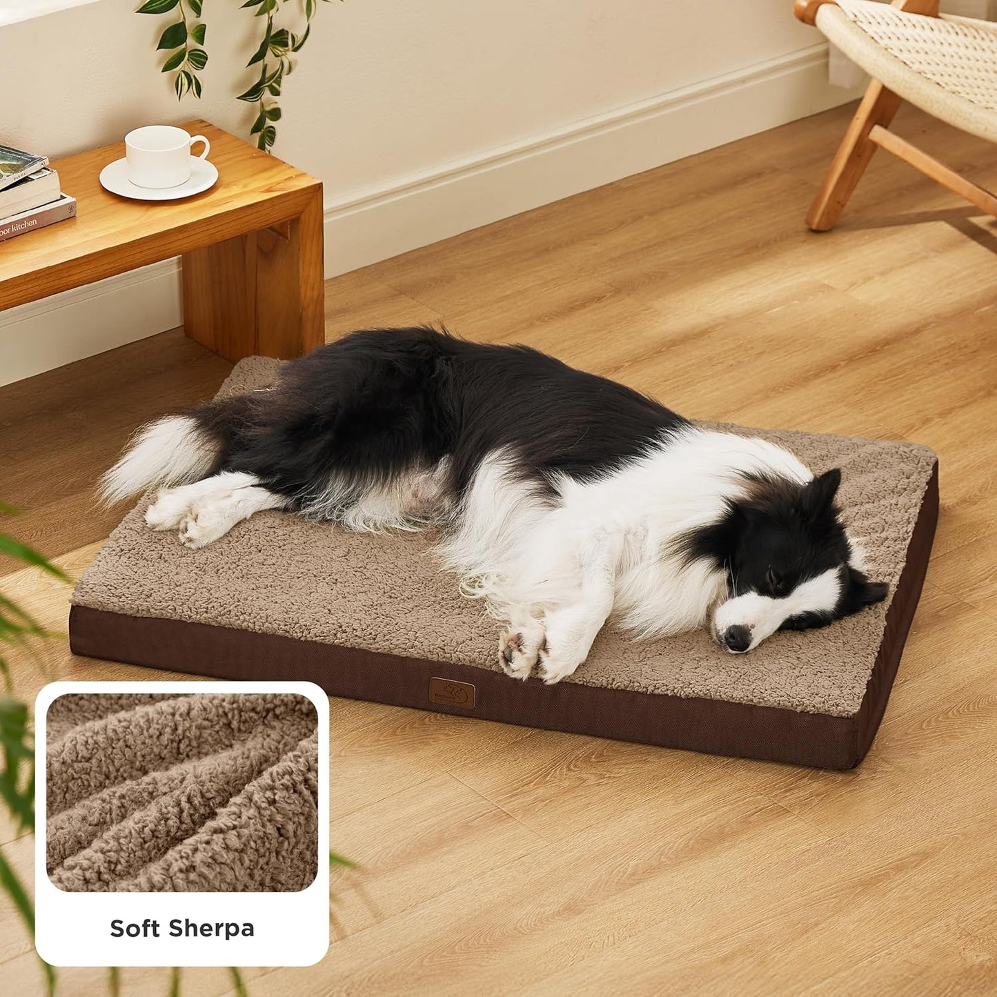 Bedsure Dog Beds Large Sized Dog - Orthopedic Flat Pet Beds with Removable Washable Cover, Egg Crate Foam Puppy Mat, Suitable for Pet Up to 65 lbs - Pet Explorer