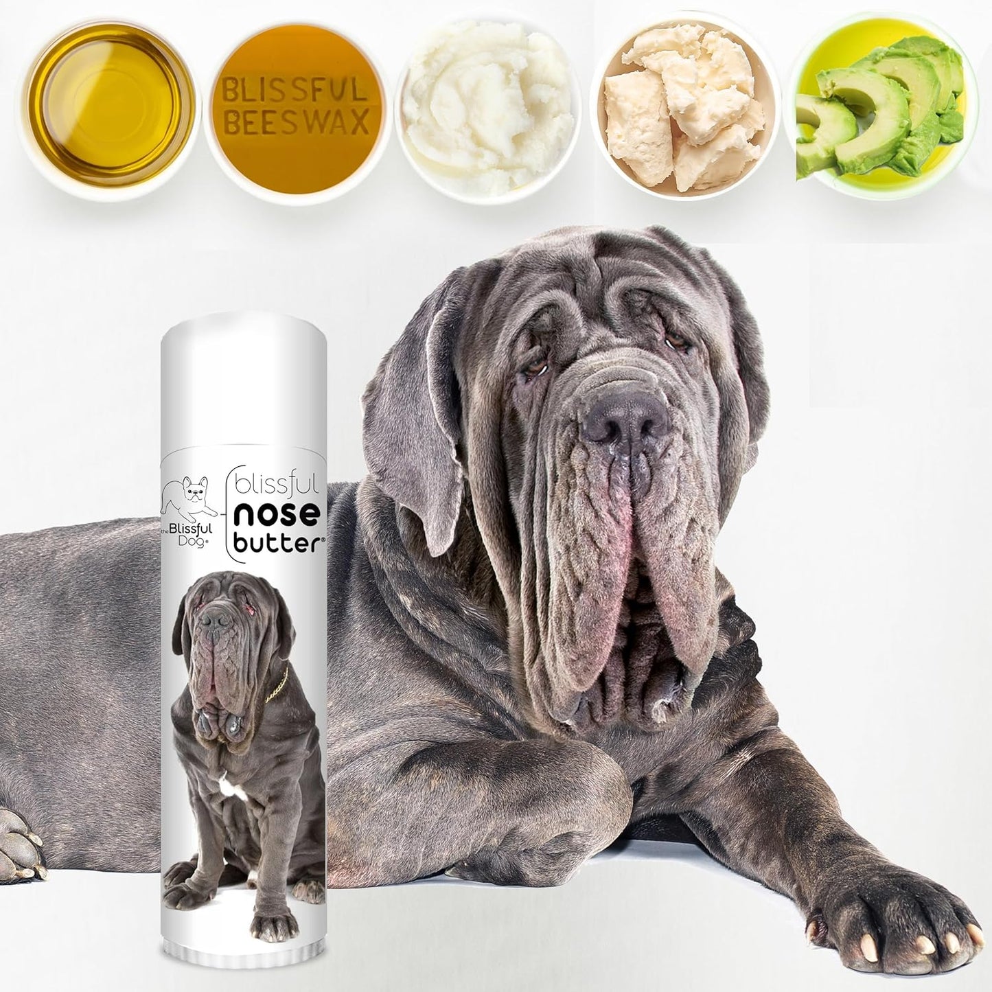 The Blissful Dog Neapolitan Mastiff Nose Butter for Dry, Cracked Skin, Lick-Safe Dog Nose Balm with Moisturizing Shea Butter, Almond, Olive, and Essential Oils, Pet Supplies, Uncented, 0.50 oz. - Pet Explorer