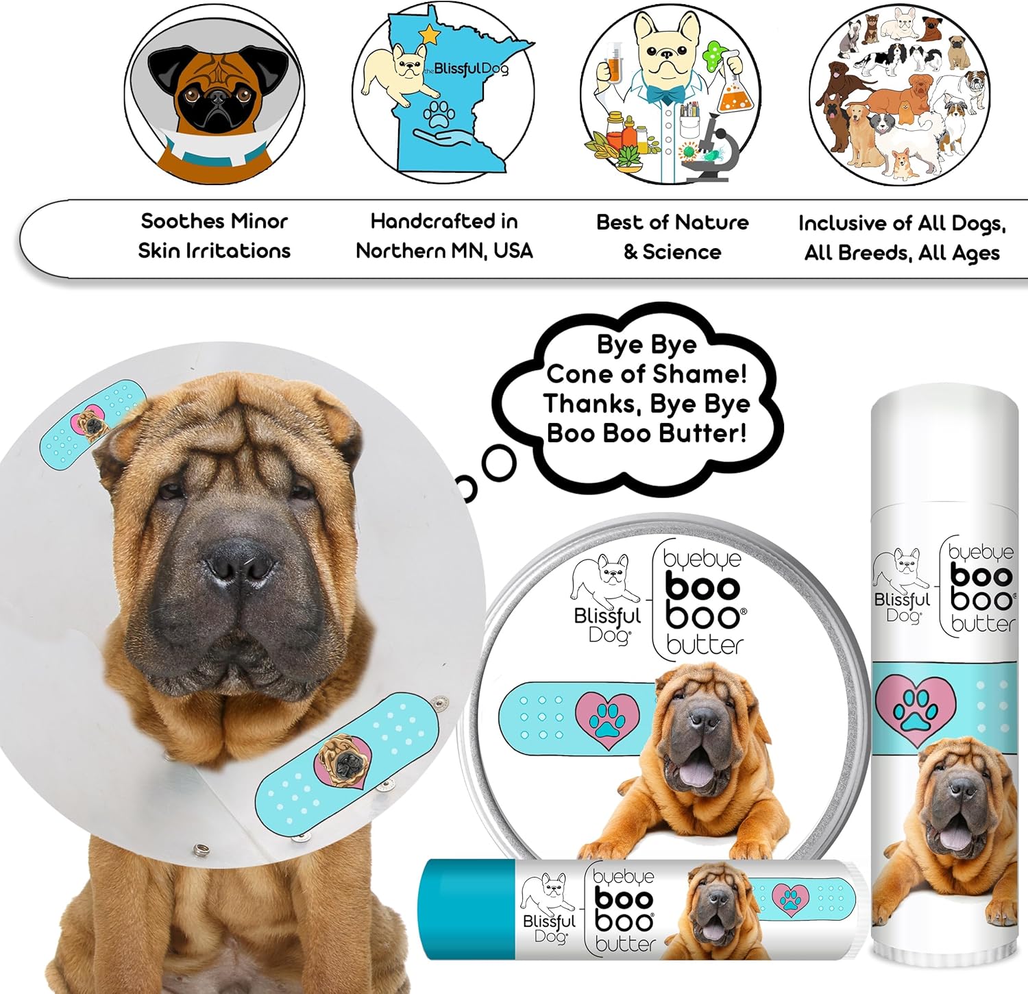 The Blissful Dog 1 oz TIN Chinese Shar Pei Booboo Butter - Pet Explorer