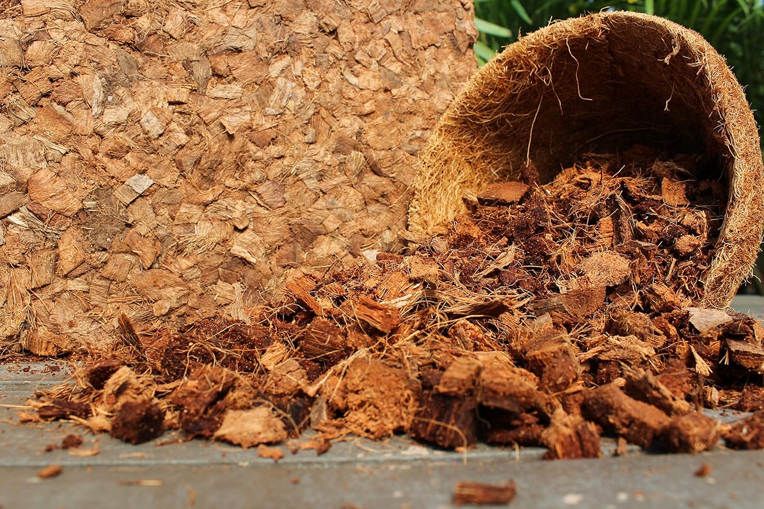 Organic Coco Chips for Plants (10lbs) - Coco Coir Chips - Coconut Husk Chips for Potting Soil, Garden Soil, & Seed Starter Soil - Coconut Mulch for Garden - Compressed Coconut Chips for Plants - Pet Explorer