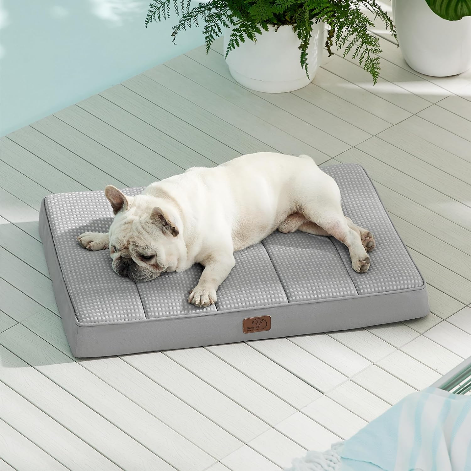 Bedsure Cooling Dog Bed for Medium Dogs - Orthopedic Flat Puppy Beds with Removable Washable Cover, Egg Crate Foam Pet Mat, Suitable for Pet Up to 35 lbs - Pet Explorer