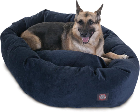 Majestic Pet Villa 52 Inch Shredded Memory Foam Dog Bed for X-Large Sized Dogs 52x35x11 Inch–Orthopedic Dog Bed with Removable Washable Cover-Washable X-Large Pet Bed with Head Support-Navy - Pet Explorer