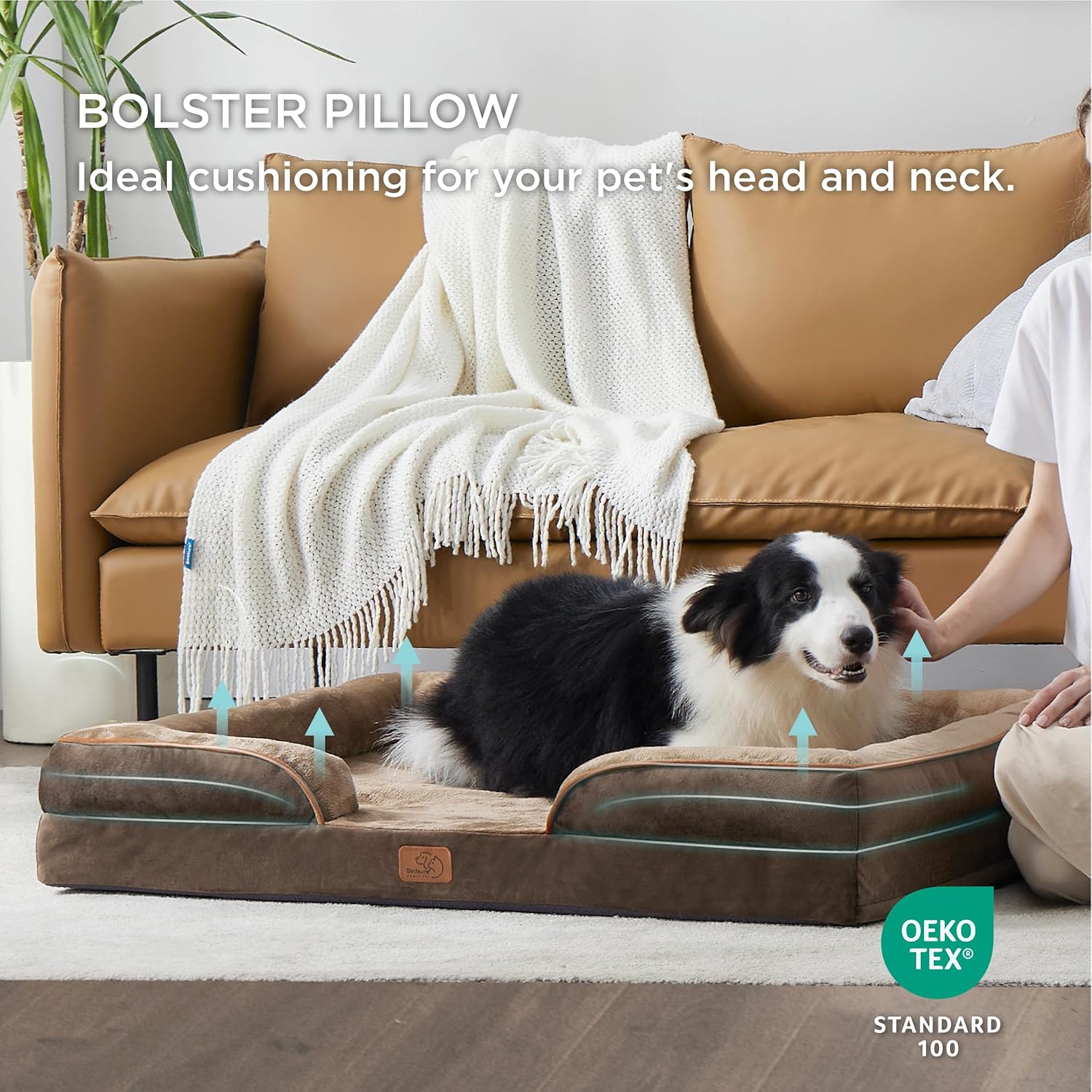 Bedsure Orthopedic Dog Bed for Extra Large Dogs - XL Washable Dog Sofa Beds Large, Supportive Foam Pet Couch Bed with Removable Washable Cover, Waterproof Lining and Nonskid Bottom, Brown - Pet Explorer