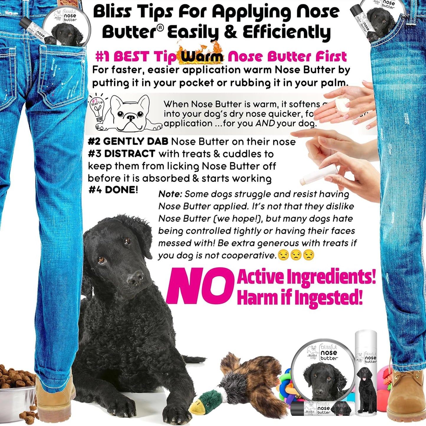 The Blissful Dog Curly-Coat Retriever Unscented Nose Butter, 4-Ounce - Pet Explorer
