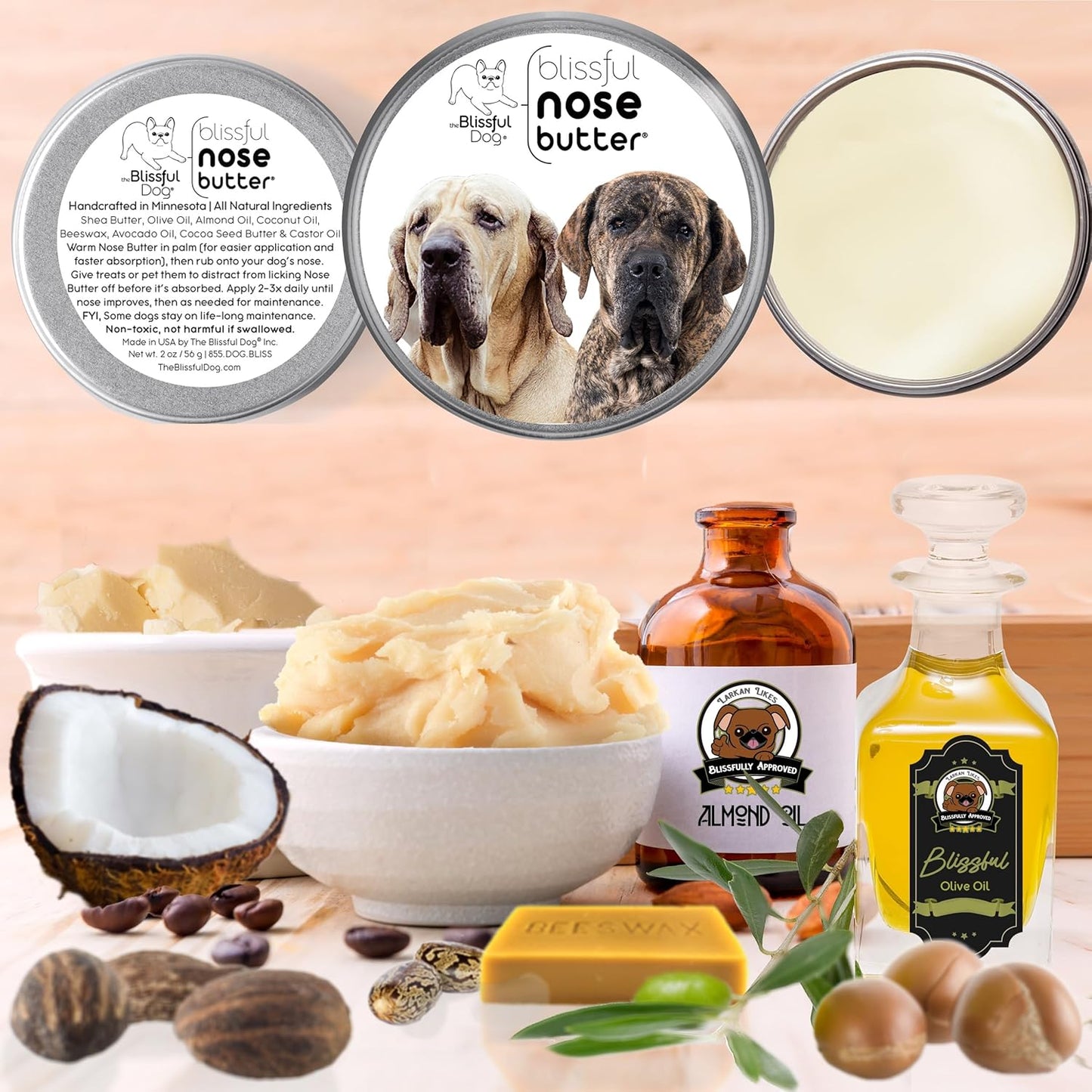 The Blissful Dog Fila Brasilerio Unscented Nose Butter - Dog Nose Butter, 4 Ounce - Pet Explorer