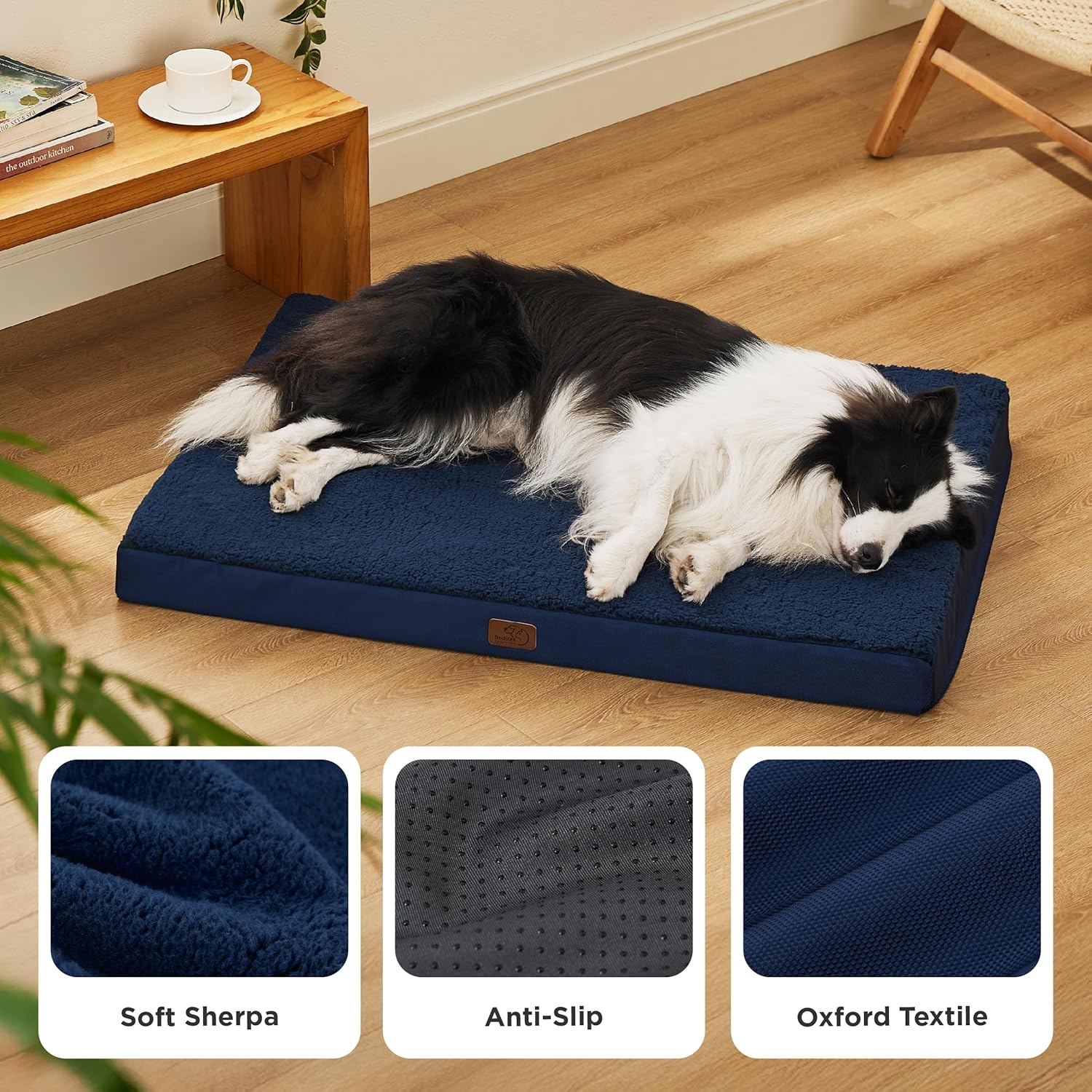 Bedsure Dog Beds Large Sized Dog - Orthopedic Flat Pet Beds with Removable Washable Cover, Egg Crate Foam Puppy Mat, Suitable for Pet Up to 65 lbs - Pet Explorer
