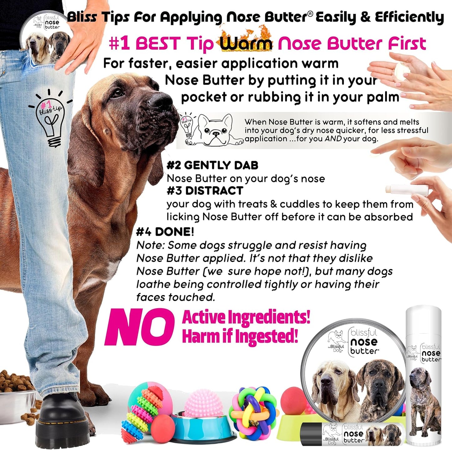 The Blissful Dog Fila Brasilerio Unscented Nose Butter - Dog Nose Butter, 4 Ounce - Pet Explorer