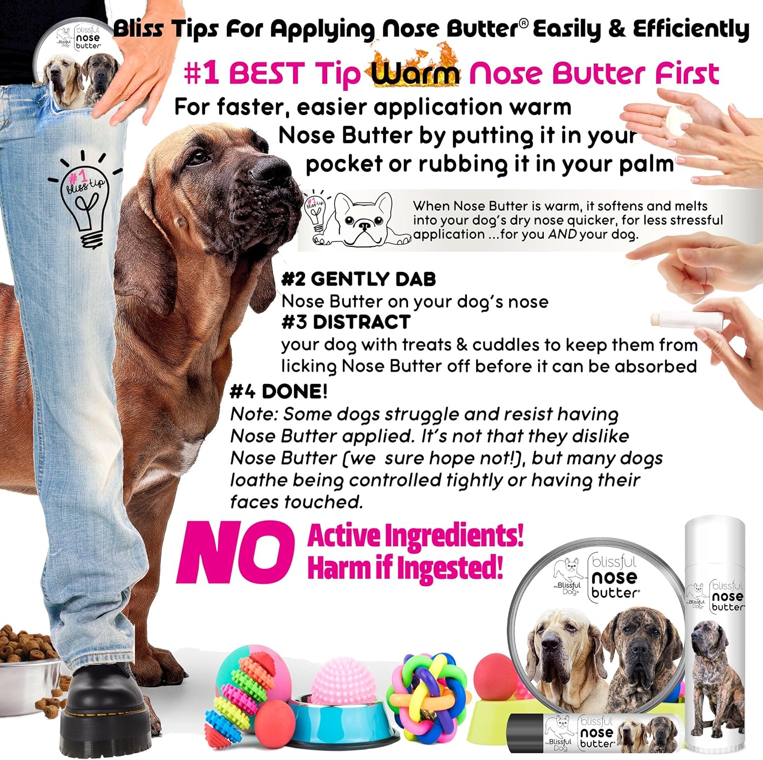 The Blissful Dog Fila Brasilerio Unscented Nose Butter - Dog Nose Butter, 4 Ounce - Pet Explorer