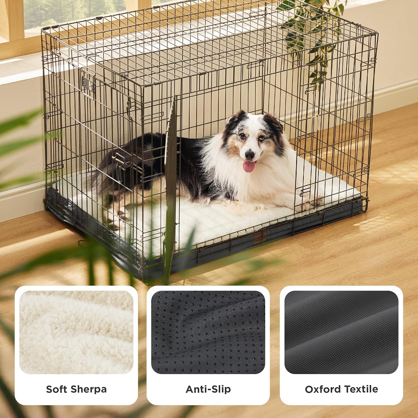 Bedsure XL Dog Bed for Crate - Large Orthopedic Flat Pet Beds with Removable Washable Cover, Egg Crate Foam Crate Mat, Suitable for Pet Up to 90 lbs - Pet Explorer