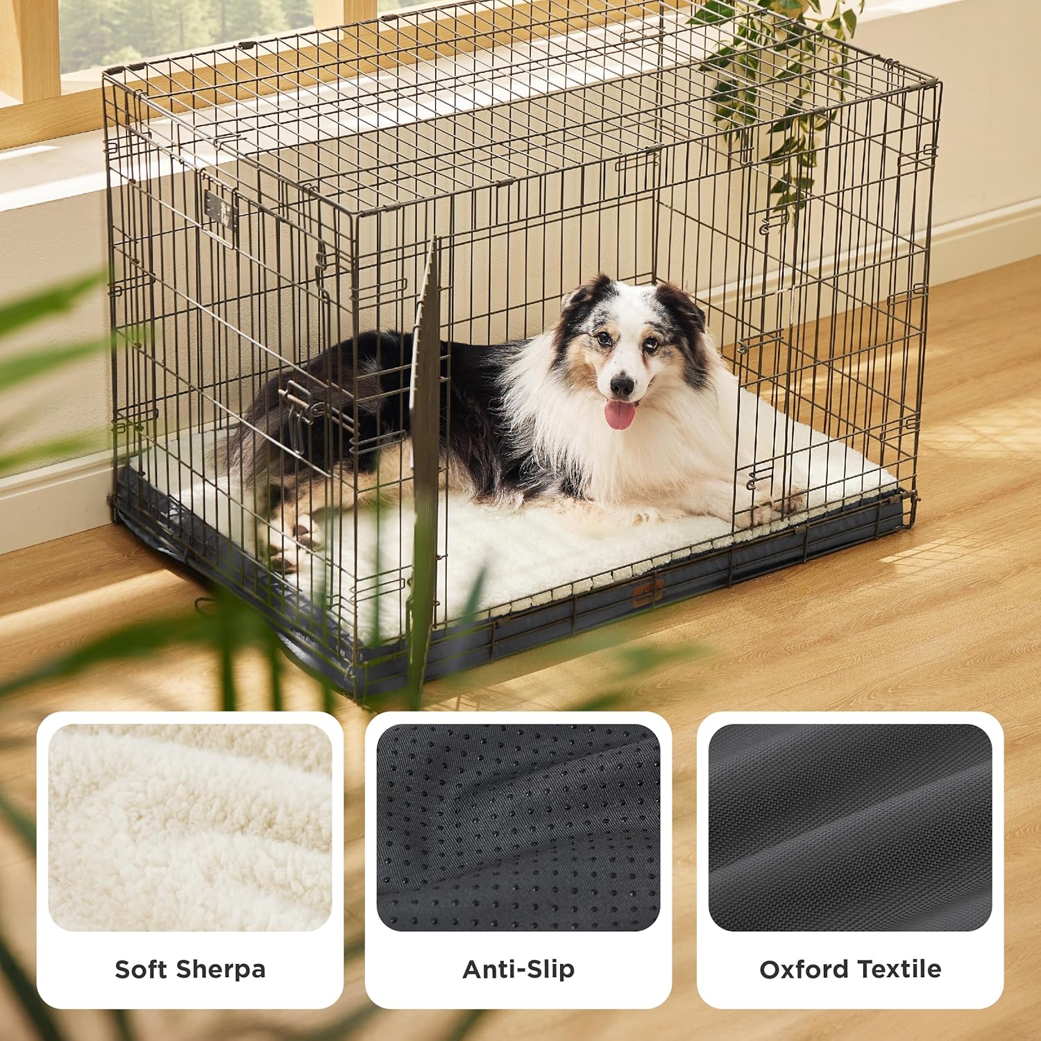 Bedsure XL Dog Bed for Crate - Large Orthopedic Flat Pet Beds with Removable Washable Cover, Egg Crate Foam Crate Mat, Suitable for Pet Up to 90 lbs - Pet Explorer
