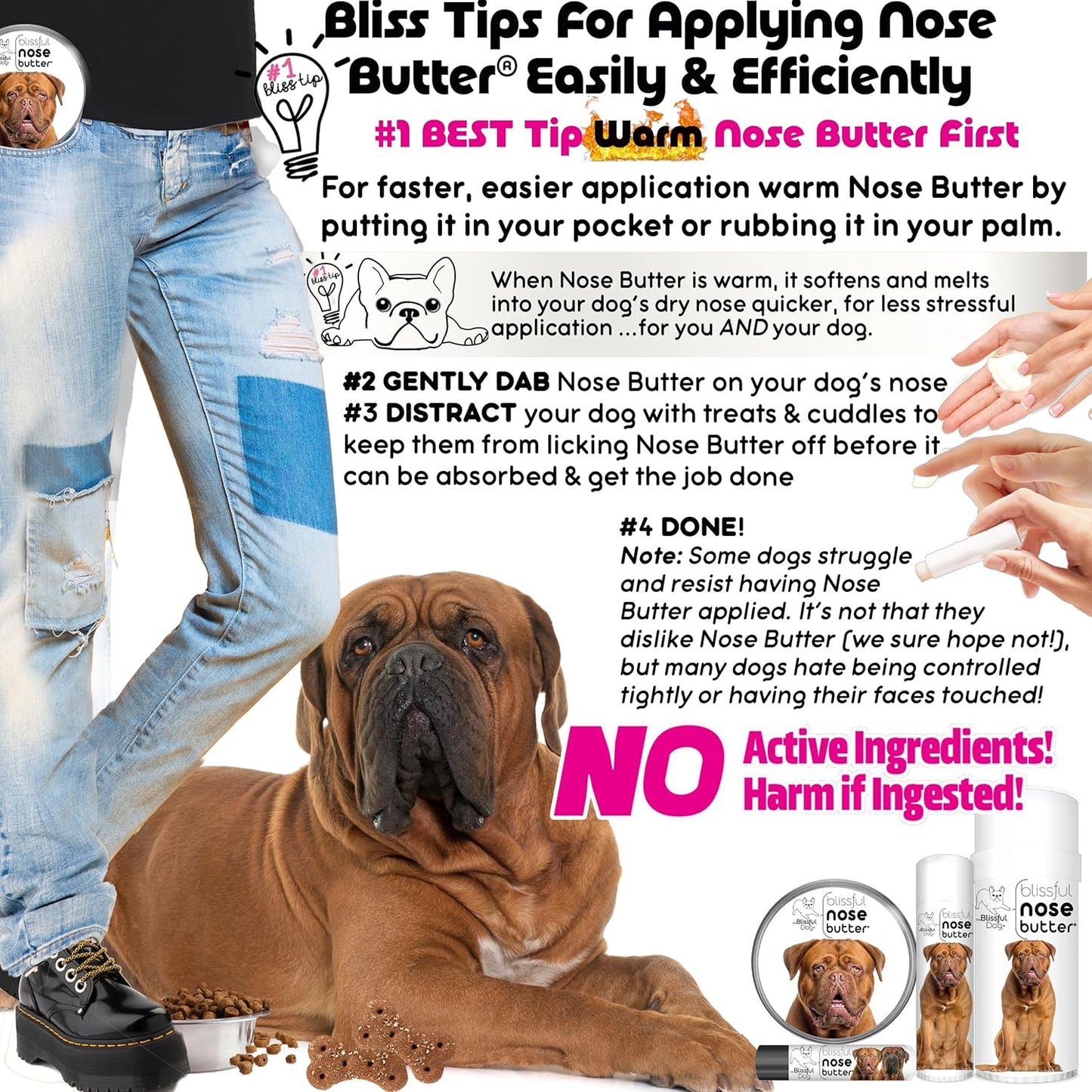 The Blissful Dog Douge de Bourdeaux Unscented Nose Butter, 16oz - Pet Explorer