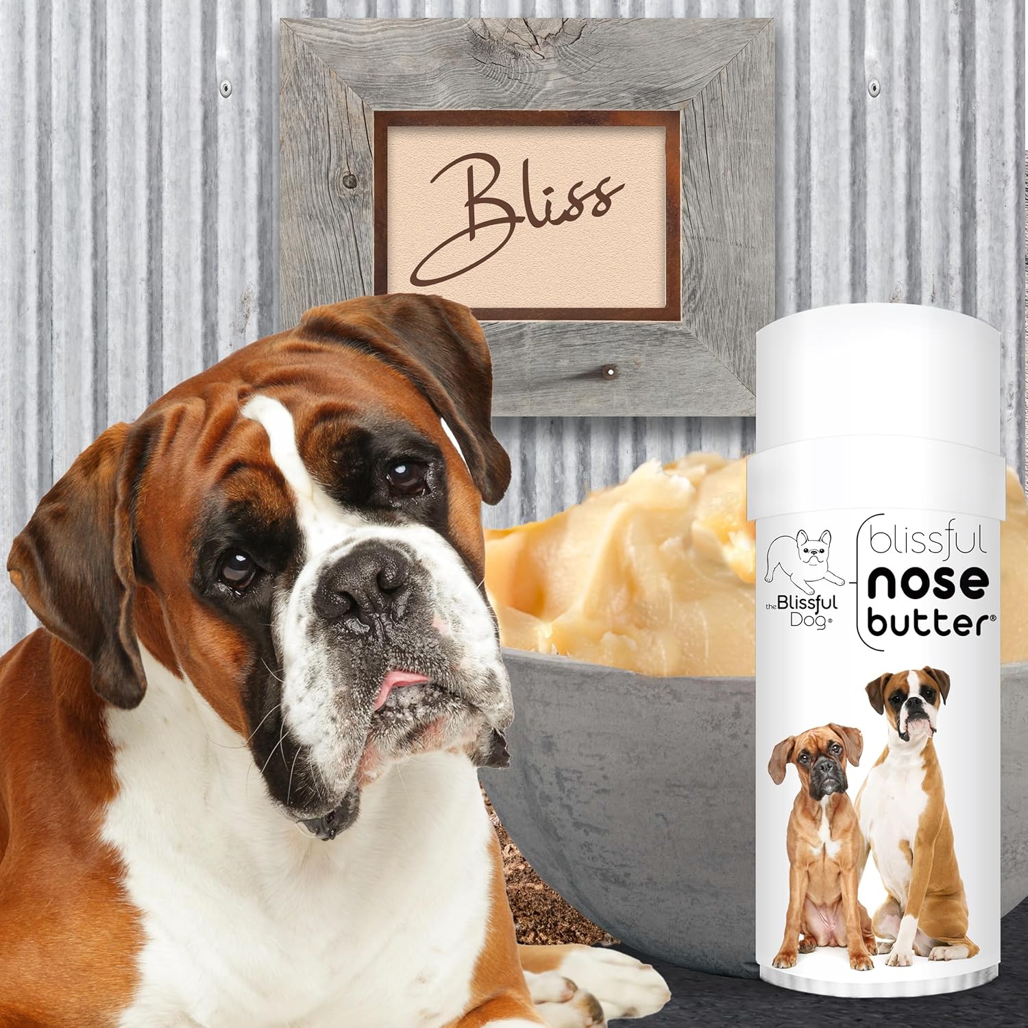 The Blissful Dog Fawn Boxer Unscented Nose Butter - Dog Nose Butter, 2 Ounce - Pet Explorer