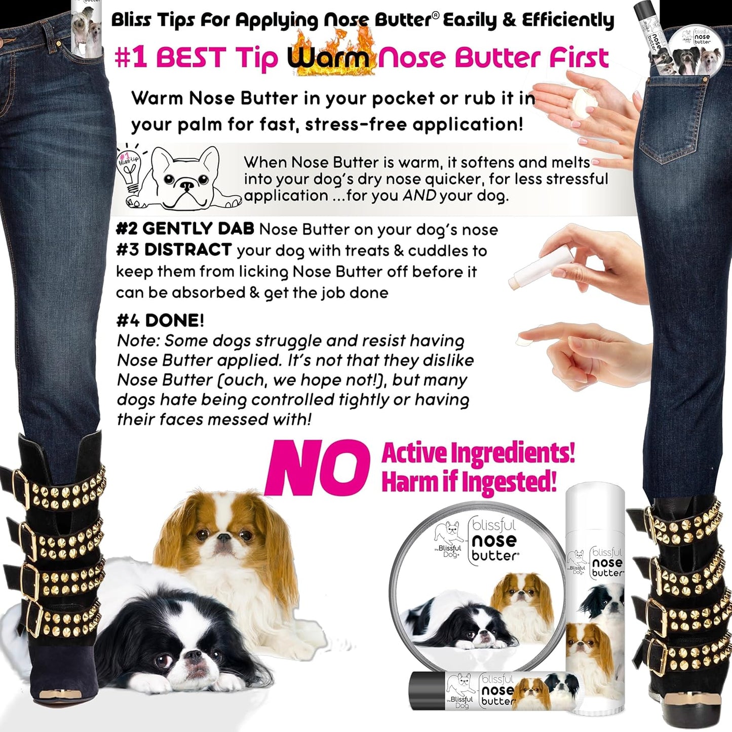 The Blissful Dog Japanese Chin Nose Butter for Dry, Cracked Skin, Lick-Safe Dog Nose Balm with Moisturizing Shea Butter, Almond, Olive, and Essential Oils, Pet Supplies, Uncented, 4 oz. - Pet Explorer