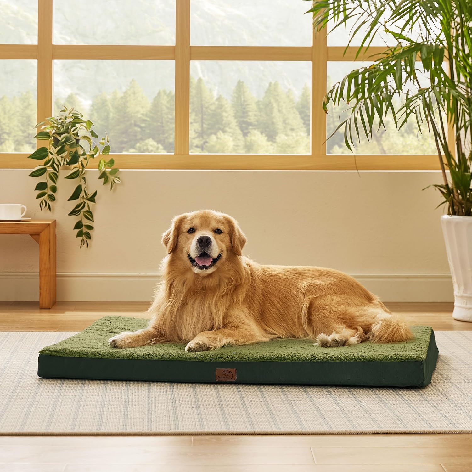 Bedsure XL Dog Beds Large Sized Dog -Orthopedic Flat Extra Large Pet Beds with Removable Washable Cover, Egg Crate Foam Mat, Suitable for Pet Up to 100 lbs - Pet Explorer