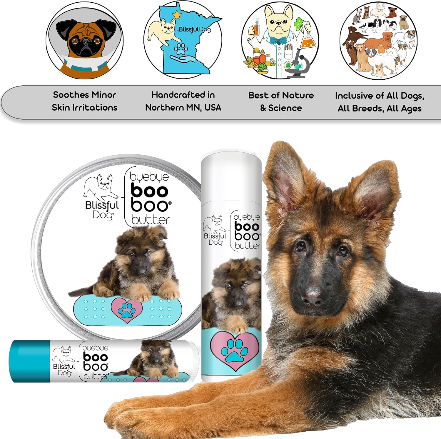 The Blissful Dog 1 oz TIN German Shepherd Booboo Butter - Pet Explorer