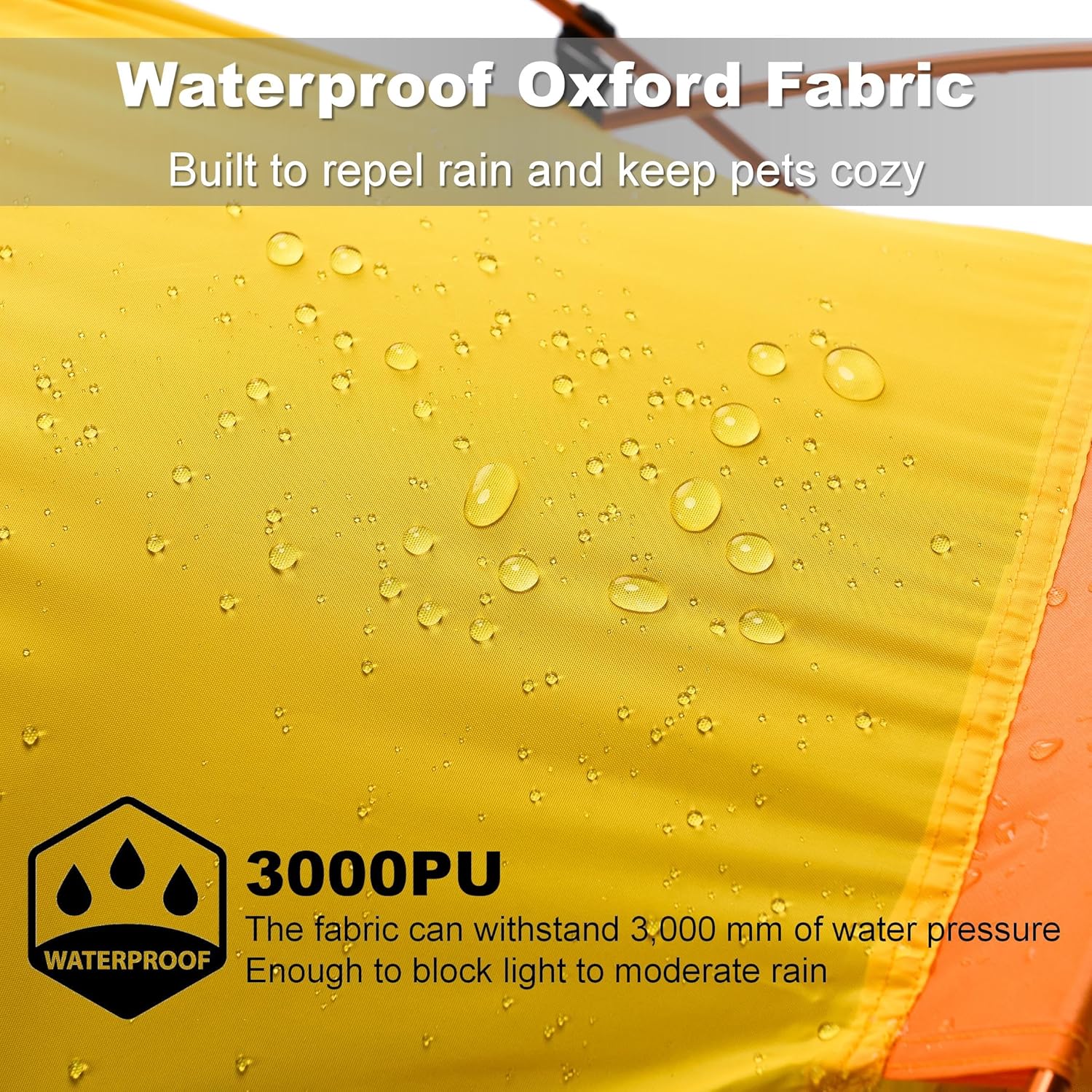 Dog Tent and Portable Playpen Outdoor Waterproof, with Aluminum Poles and Camping Mat, Pet Tent with Zippered Mesh Door, Dog House Outdoor, for Camping, Travel, Backyard, Patio (Yellow, Small) - Pet Explorer