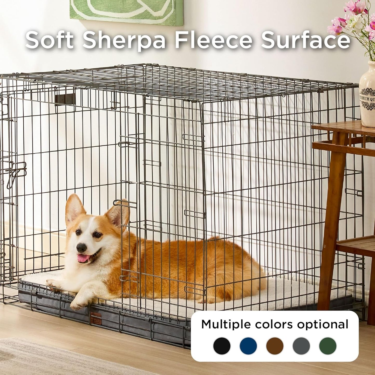 Bedsure Large Dog Bed for Crate - Orthopedic Flat Pet Beds with Removable Washable Cover, Egg Crate Foam Crate Mat, Suitable for Pet Up to 50 lbs - Pet Explorer