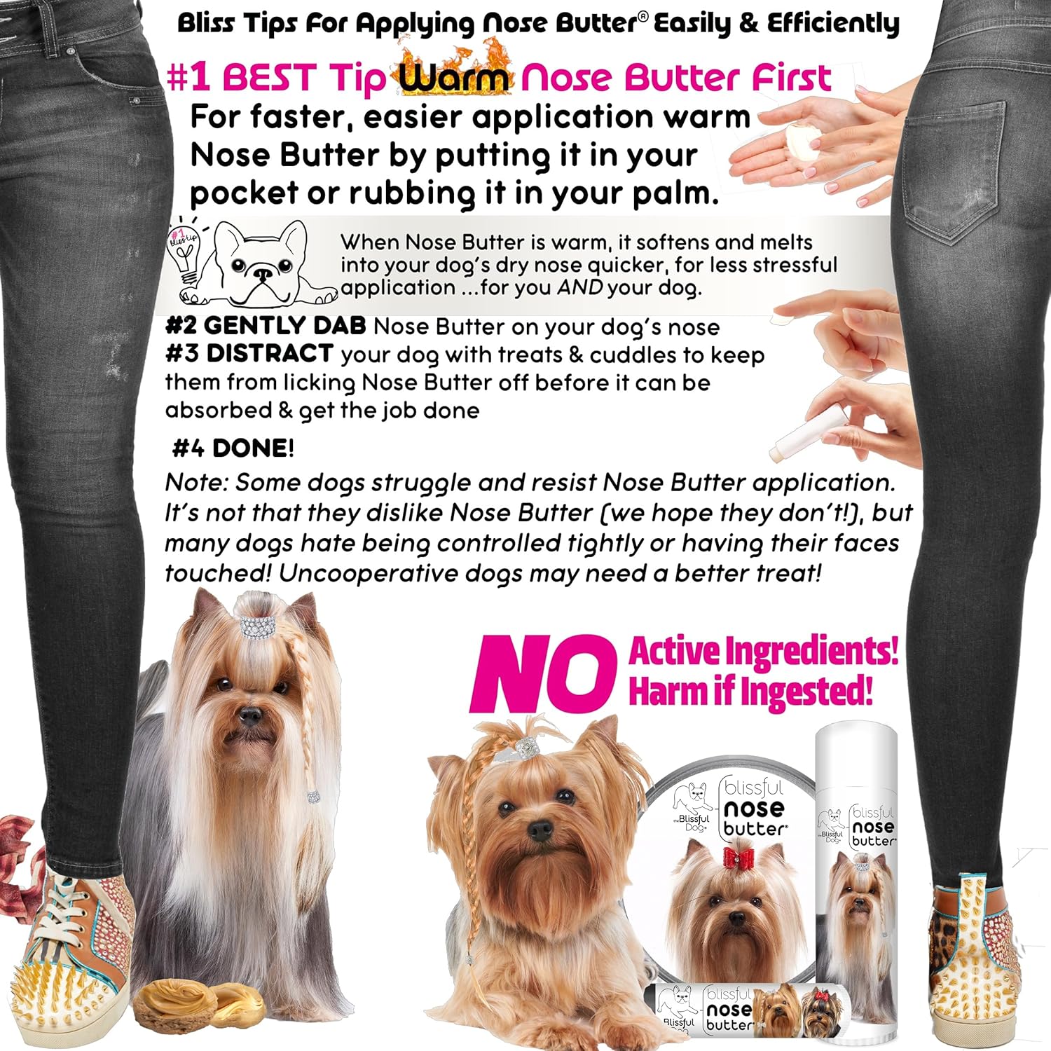 The Blissful Dog Yorkshire Terrier Unscented Nose Butter - Dog Nose Butter, 4 Ounce - Pet Explorer