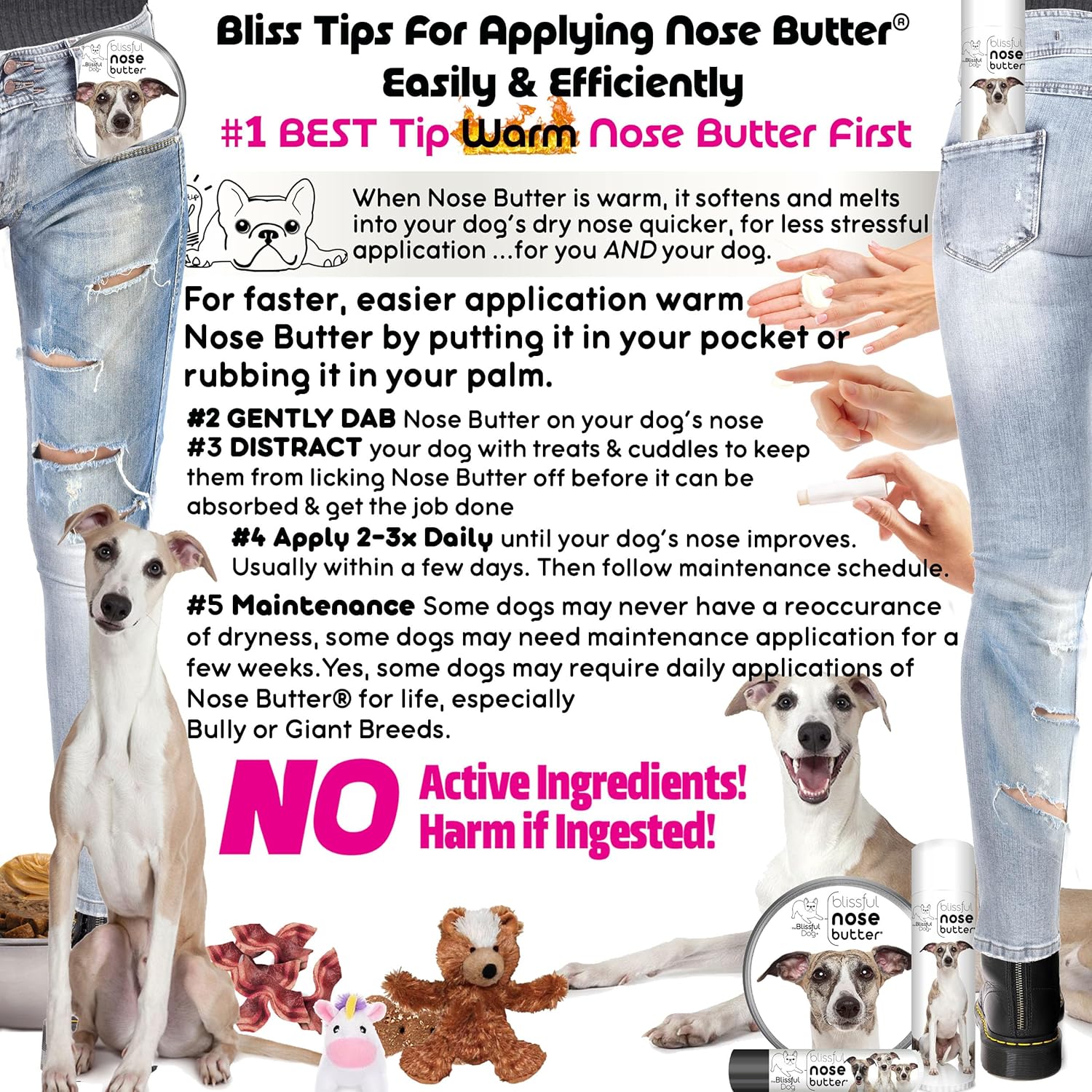 The Blissful Dog Whippet Unscented Nose Butter - Dog Nose Butter, 1 Ounce - Pet Explorer
