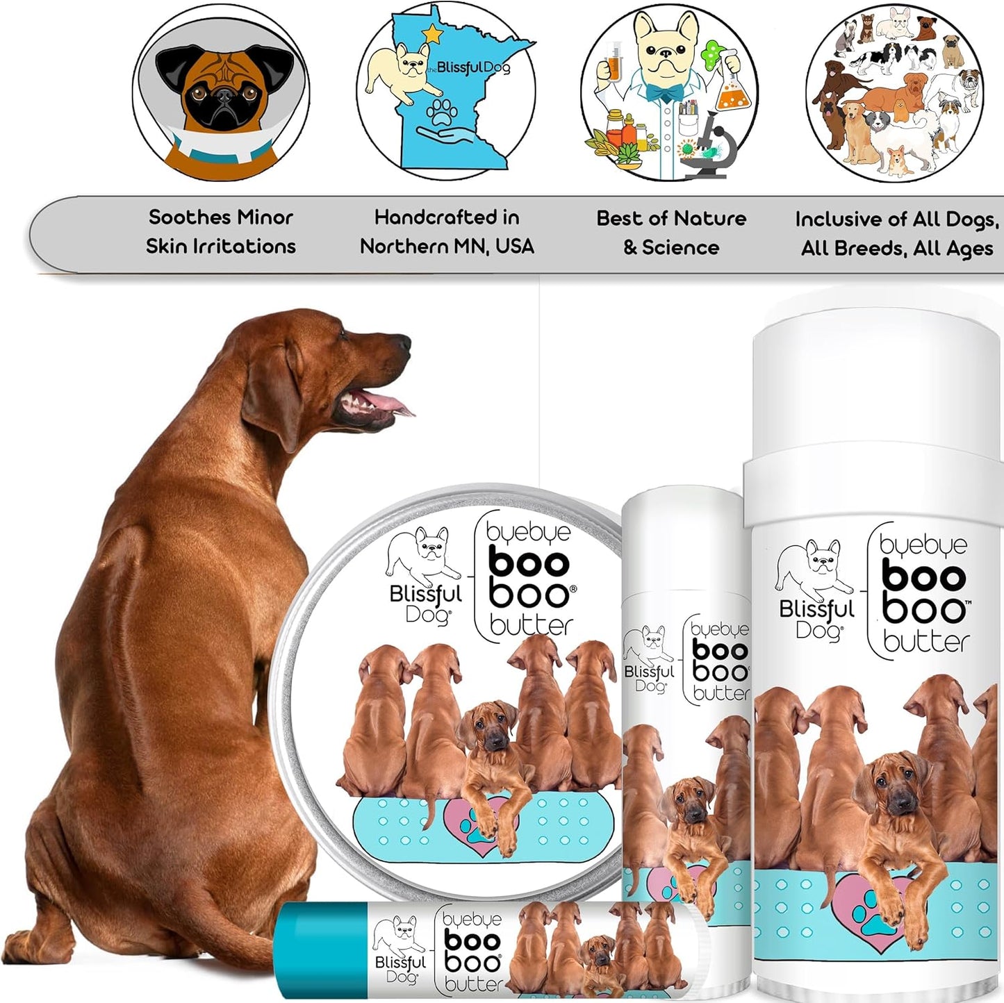 The Blissful Dog 8 oz TIN Rhodesian Ridgeback Booboo Butter - Pet Explorer