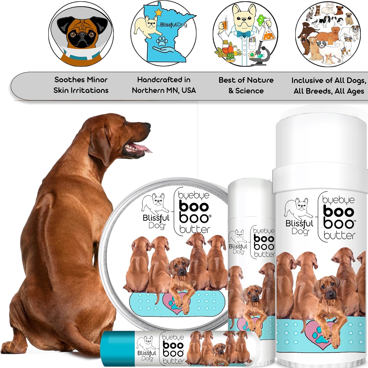 The Blissful Dog 8 oz TIN Rhodesian Ridgeback Booboo Butter - Pet Explorer