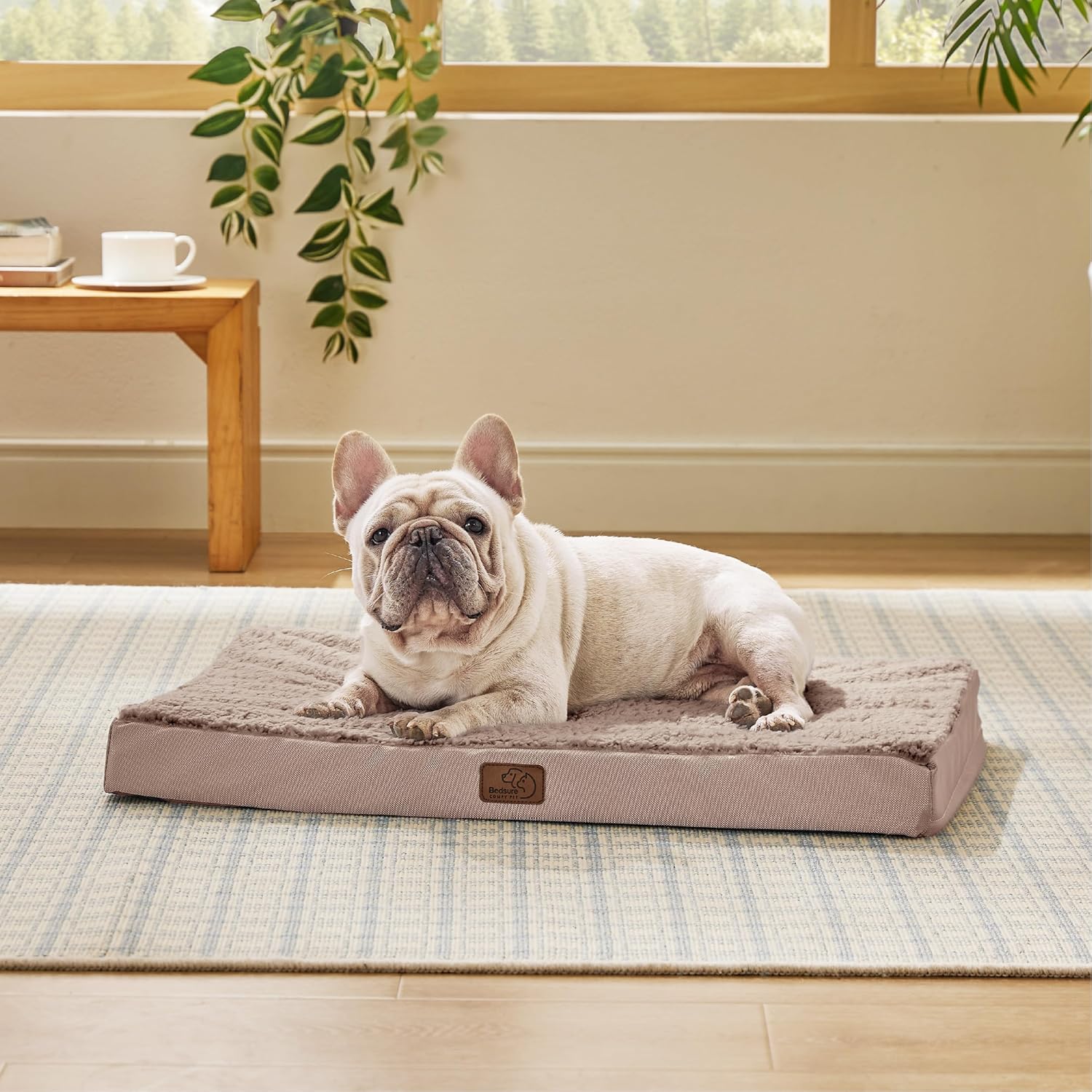Bedsure Dog Bed Medium Size Dog - Orthopedic Flat Puppy Beds with Removable Washable Cover, Egg Crate Foam Pet Mat, Suitable for Pet Up to 35 lbs - Pet Explorer