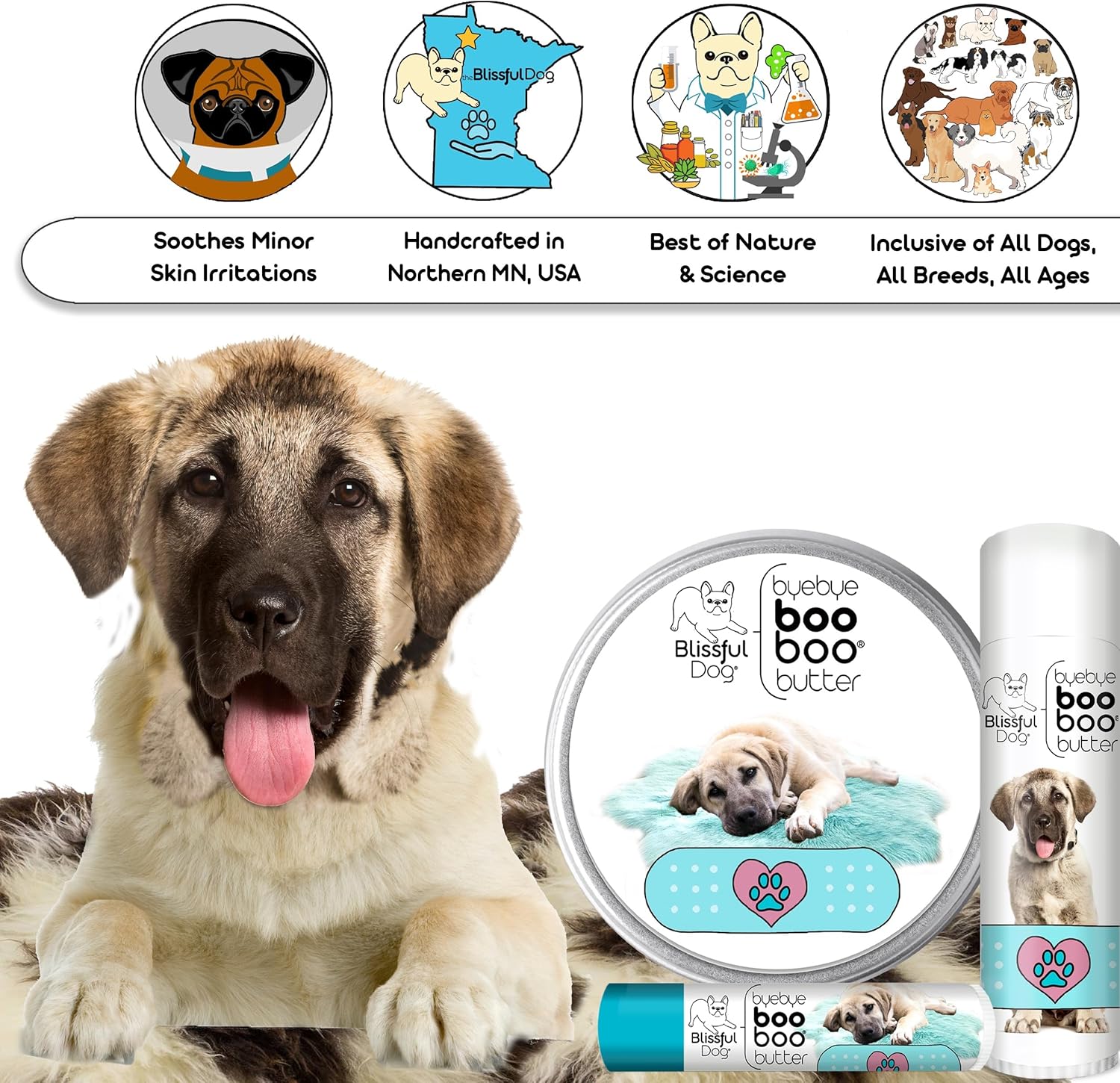 The Blissful Dog Anatolian Shepherd Boo Boo Butter, 16 Ounce - Pet Explorer