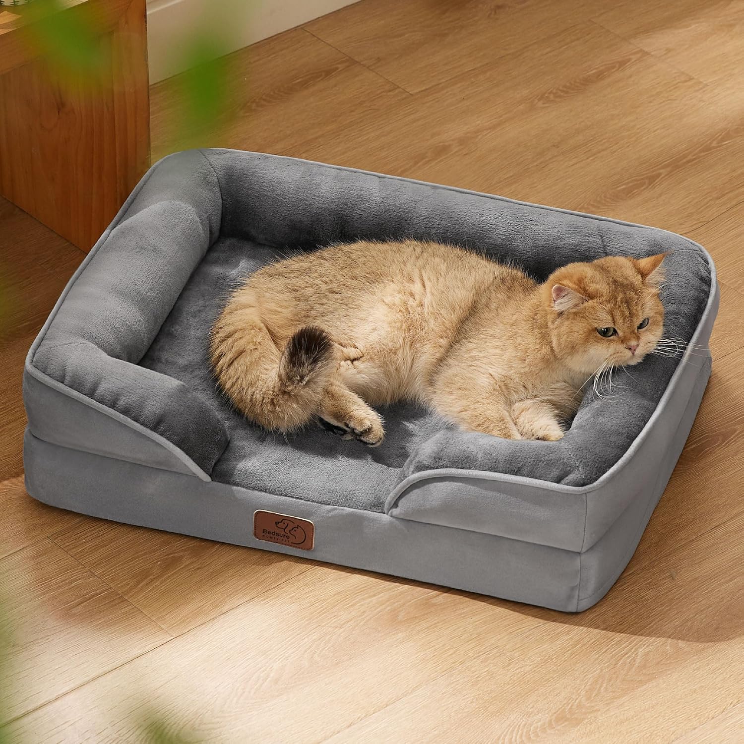 Bedsure Orthopedic Dog Beds for Extra Small Dogs- Washable Dog Cat Bed Waterproof, Comfort Pet Couch Sofa with Washable Removable Cover, Pets Bed with Nonskid Bottom, Grey, 20" - Pet Explorer
