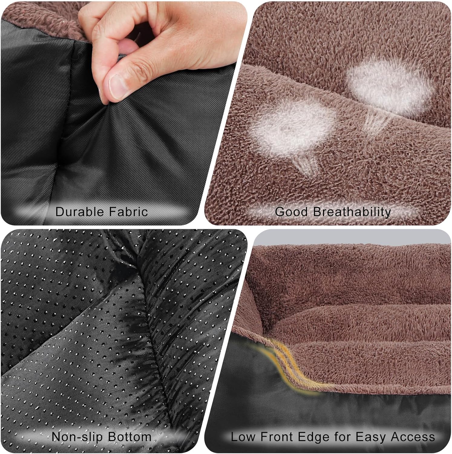 Dog Beds for Extra Large Dogs, Rectangle Washable Pet Bed with Sides, Big Dog Couch Bed with Non-Slip Bottom - Pet Explorer
